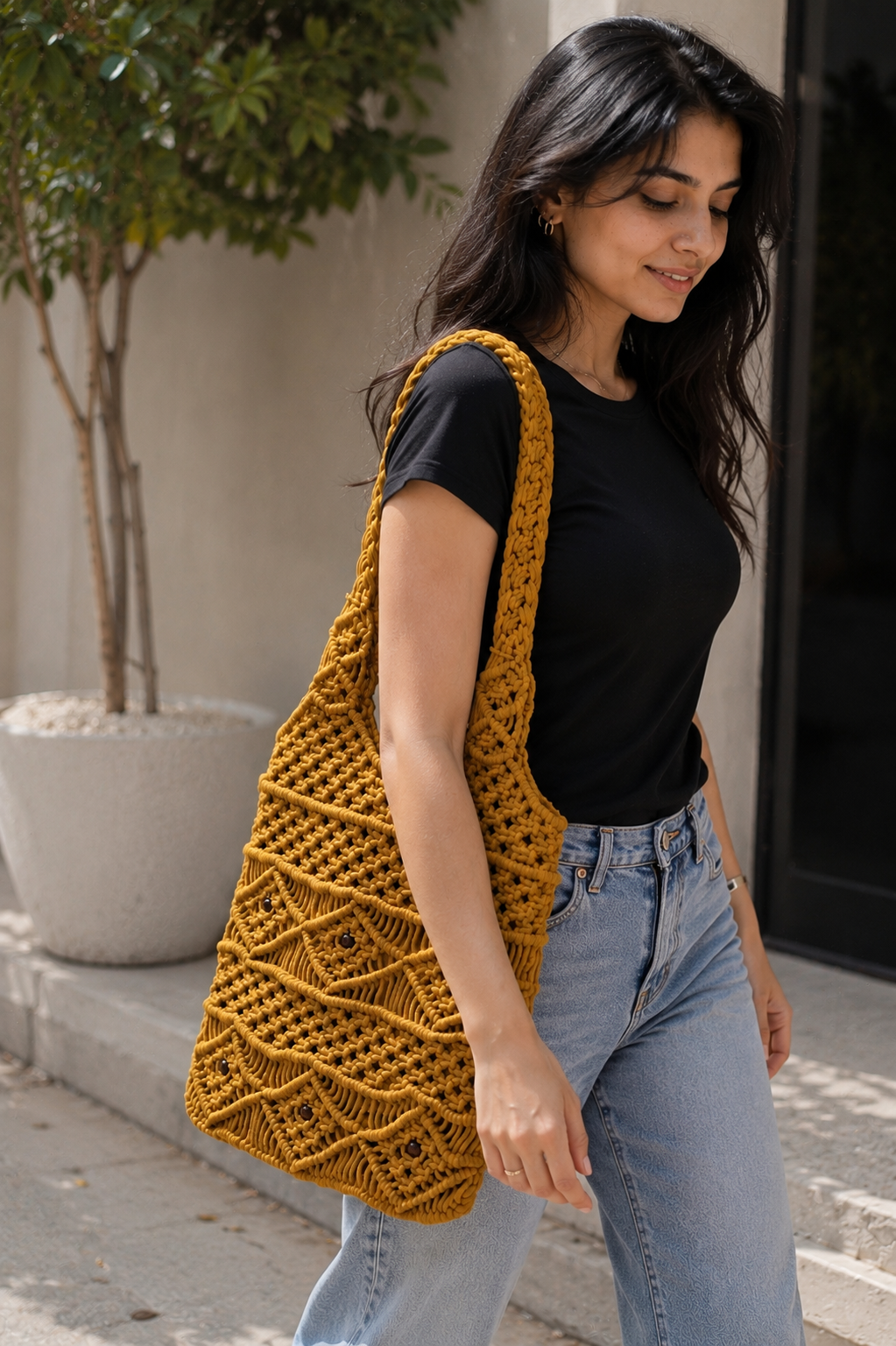 Macrame  Cotton Crochet Tote Bag for Everyday Use