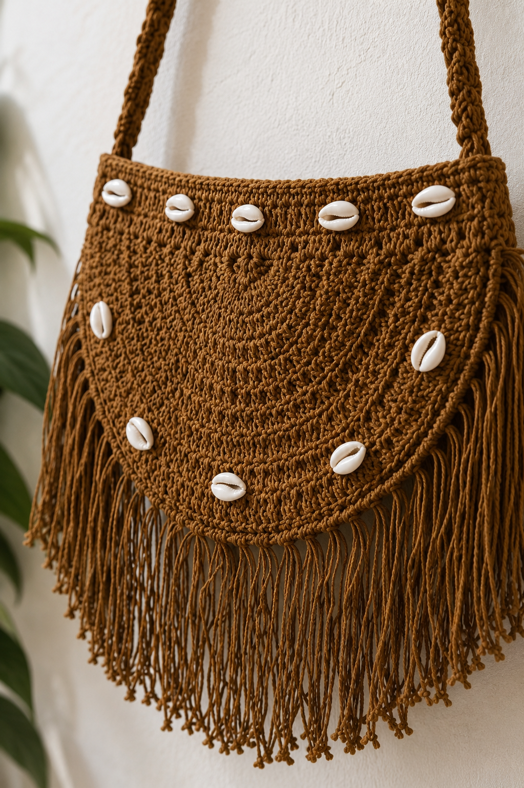 Image of Women Boho Cotton Beach Tote Bag Crochet Shoulder Bag