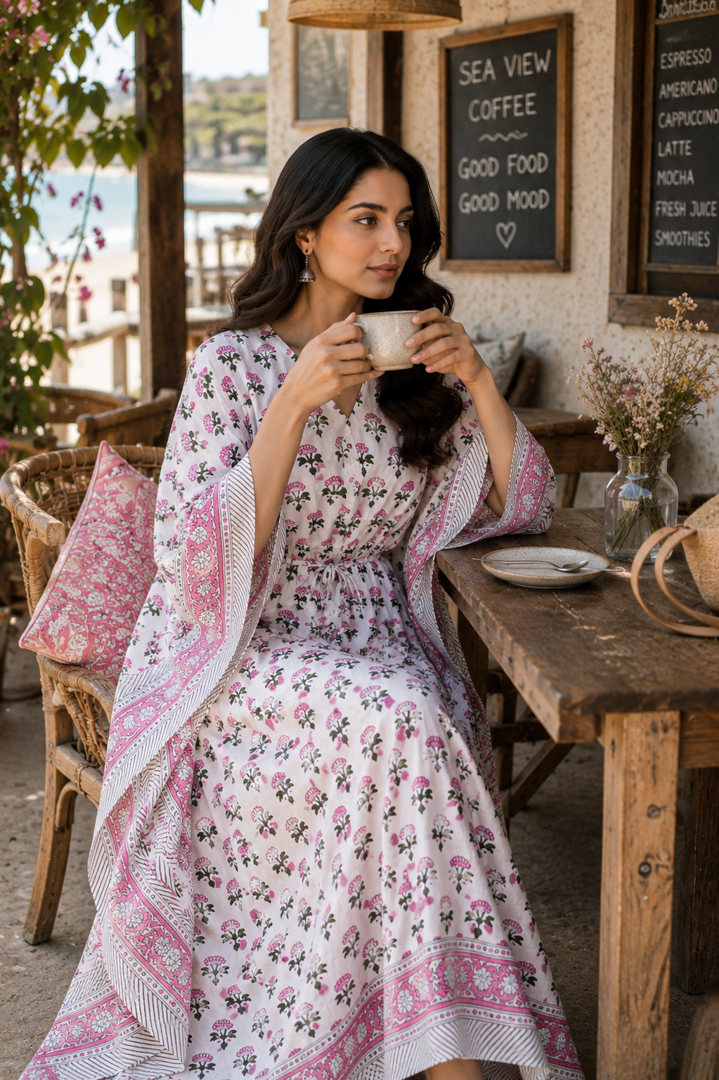 Handmade Block Print Kaftan For Daily Use