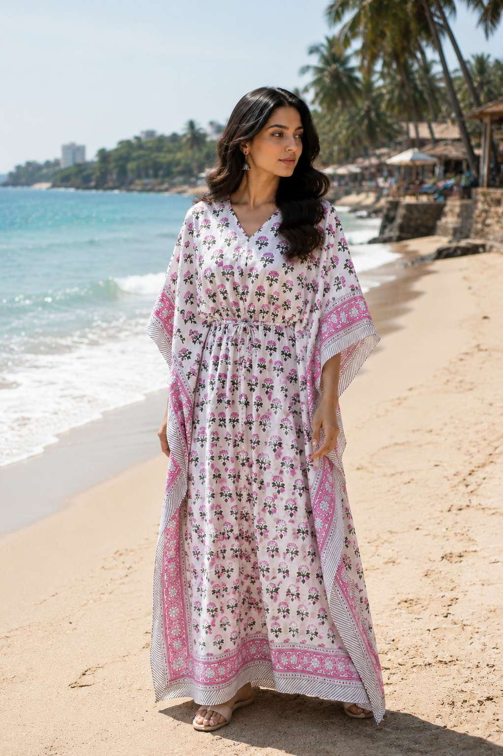Image of Handmade Block Print Kaftan For Daily Use