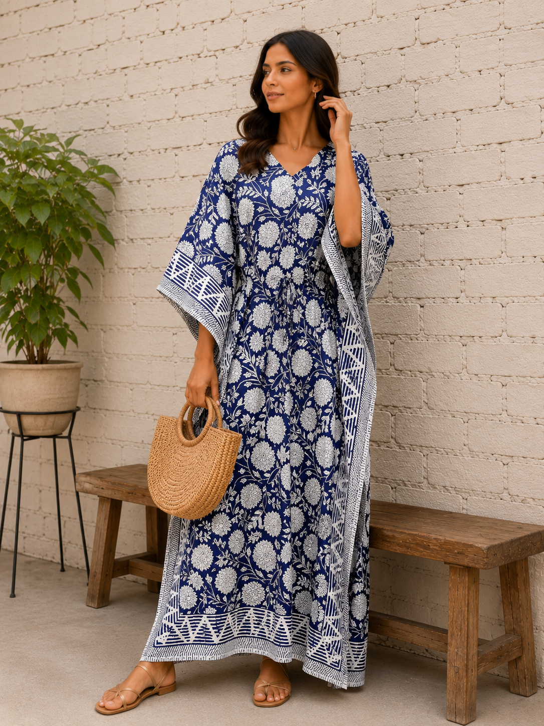Elegant Handmade Cotton Kaftan for Women