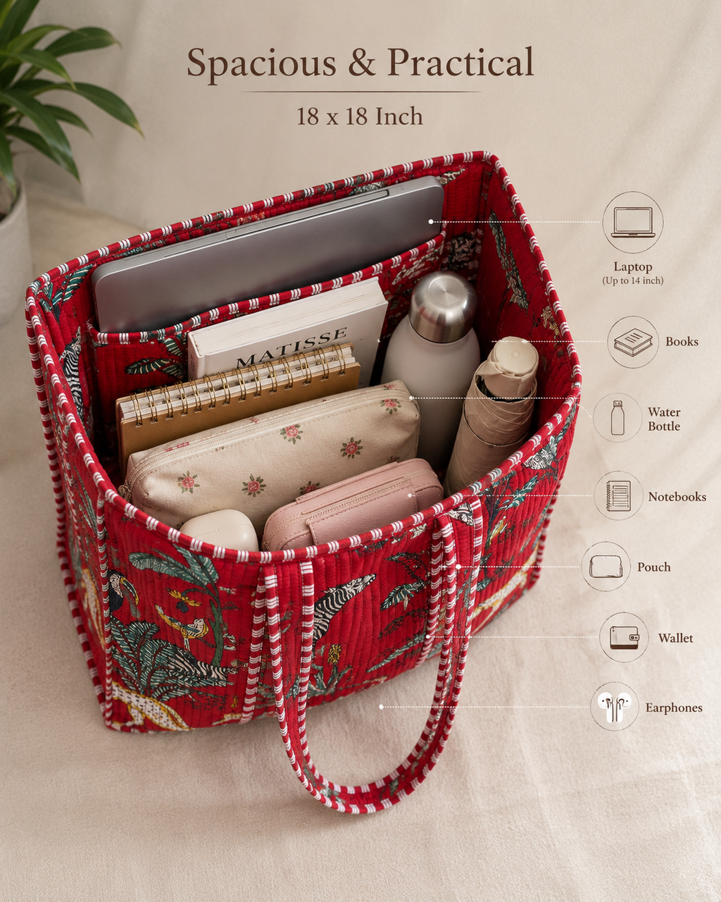 Printed Tote Bag For Daily Use