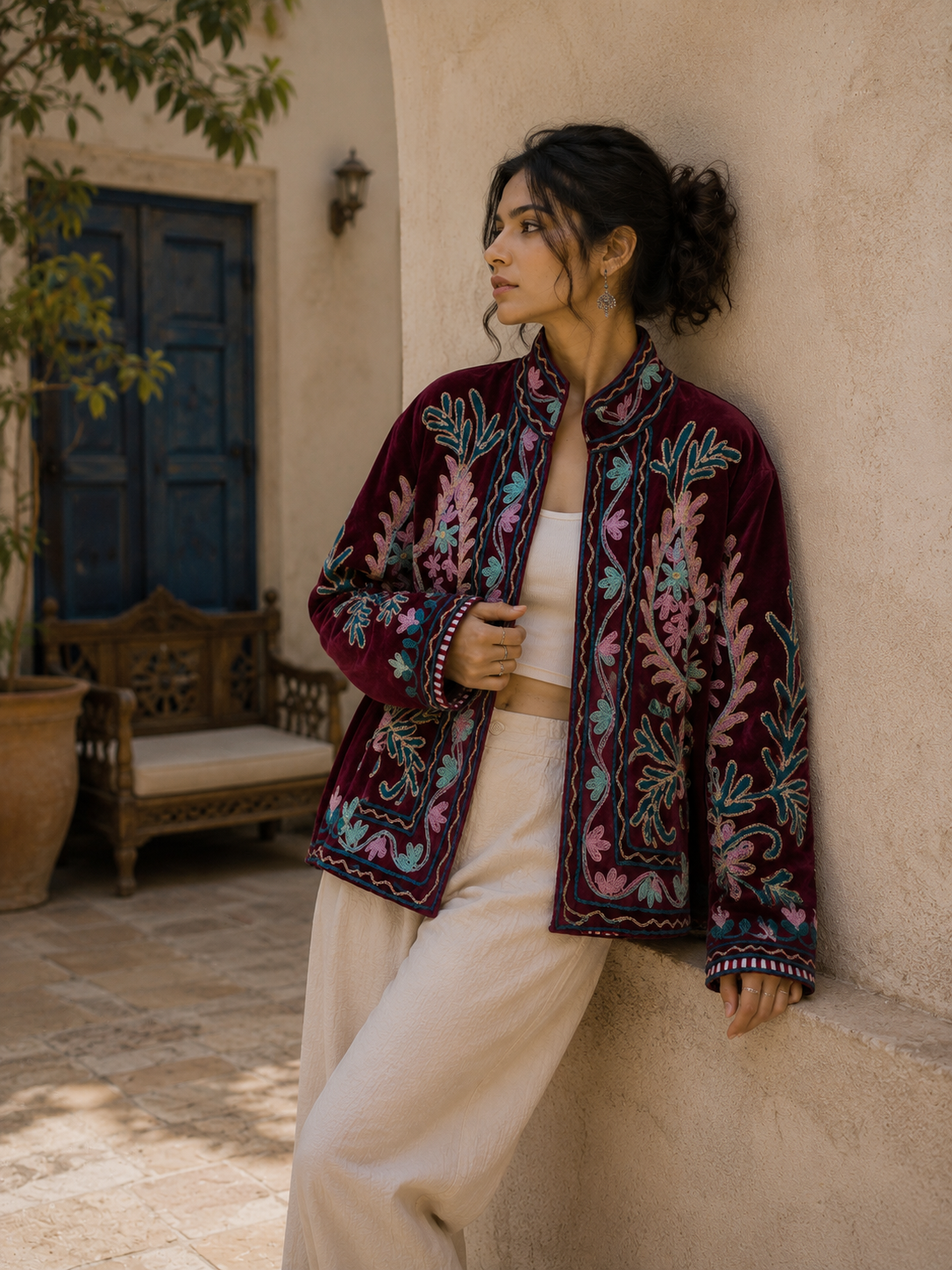 Velvet Suzani Jacket For Women