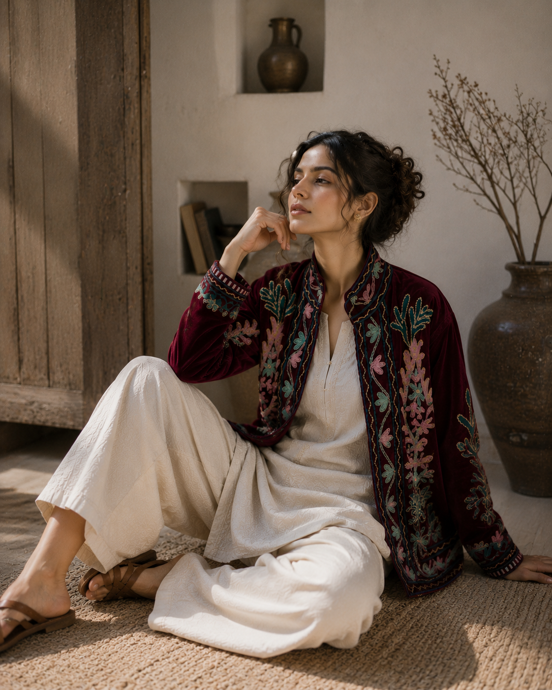 Image of Velvet Suzani Jacket For Women