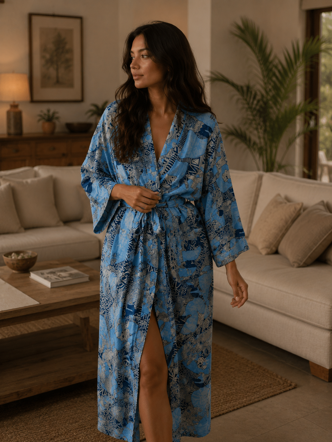 Women Cotton Kimono Bathrobe