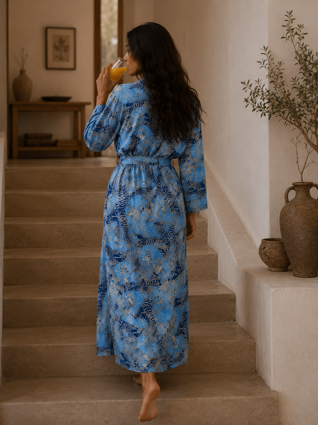 Women Cotton Kimono Bathrobe