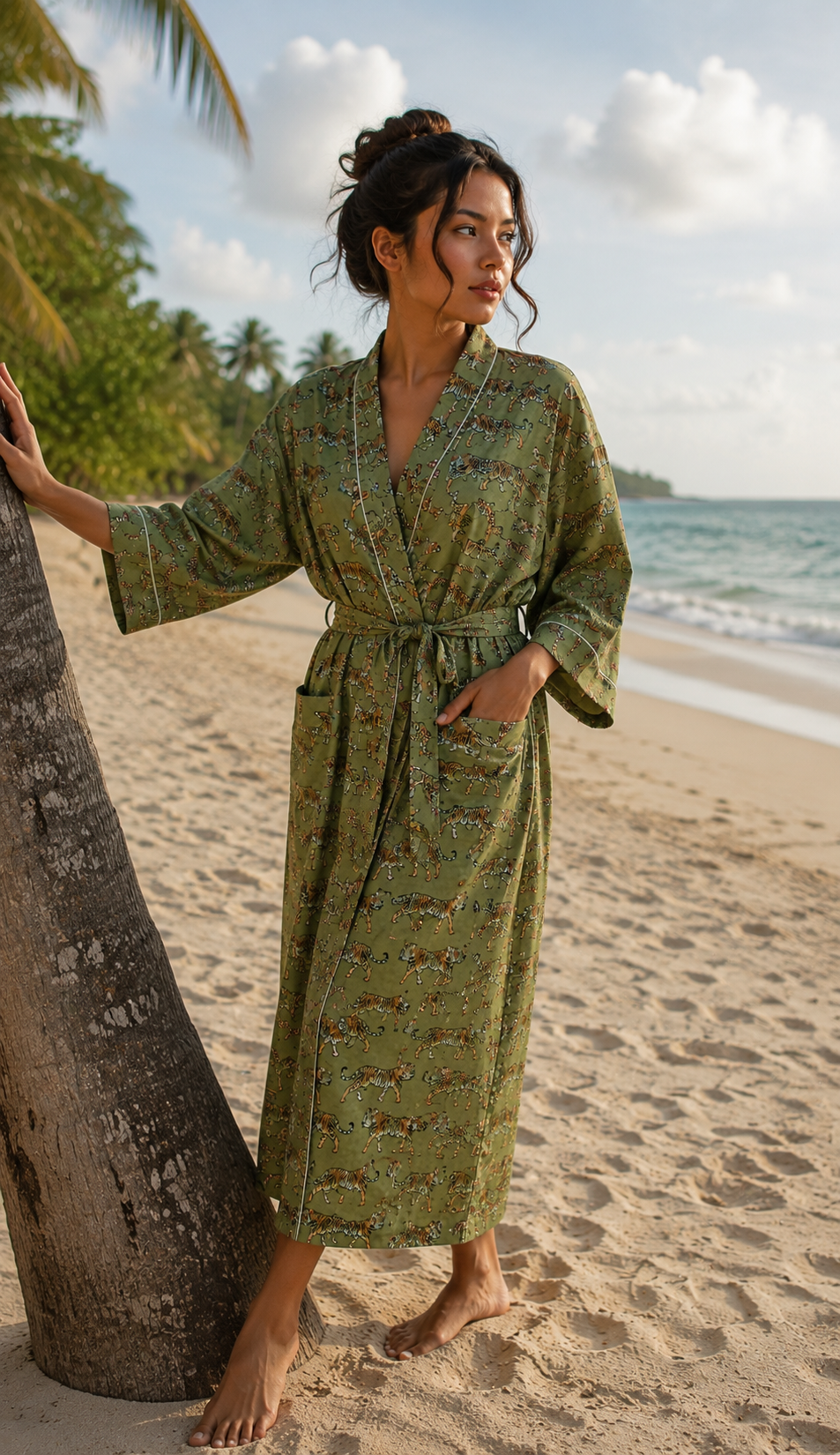 Women Cotton Handmade Bathrobe