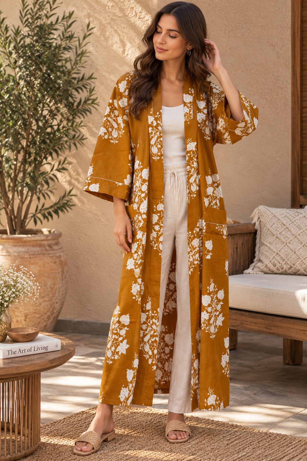 Image of Handmade Cotton Printed Kimono
