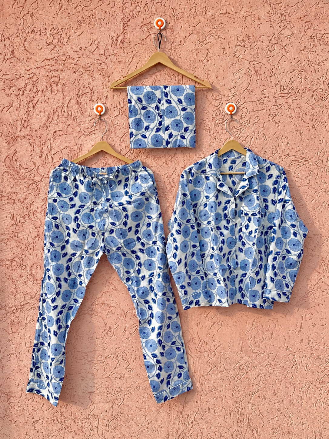 Image of Pure Cotton Floral Pyjama Set for Women