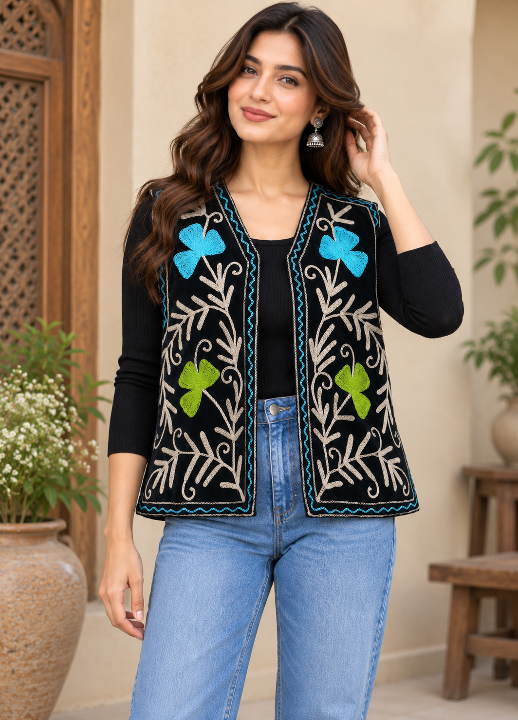 Image of Handmade Suzani Embroidered Jacket for Women