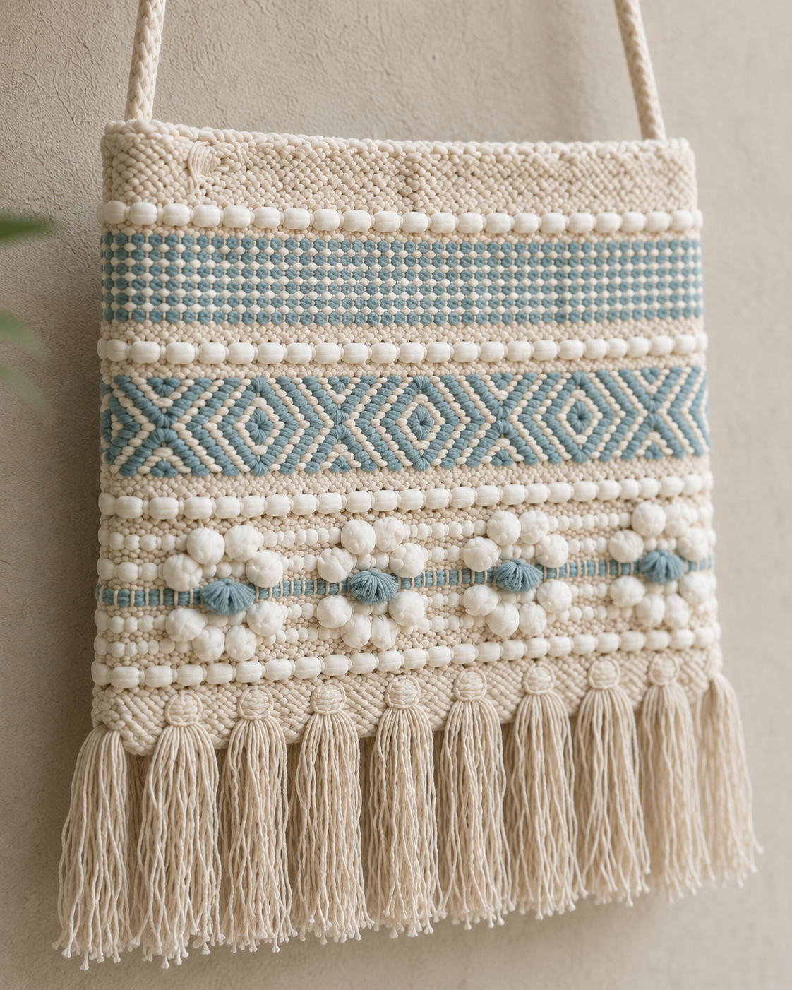Image of Macrame Sling Bag for Women Boho Shoulder Crossbody Handbag