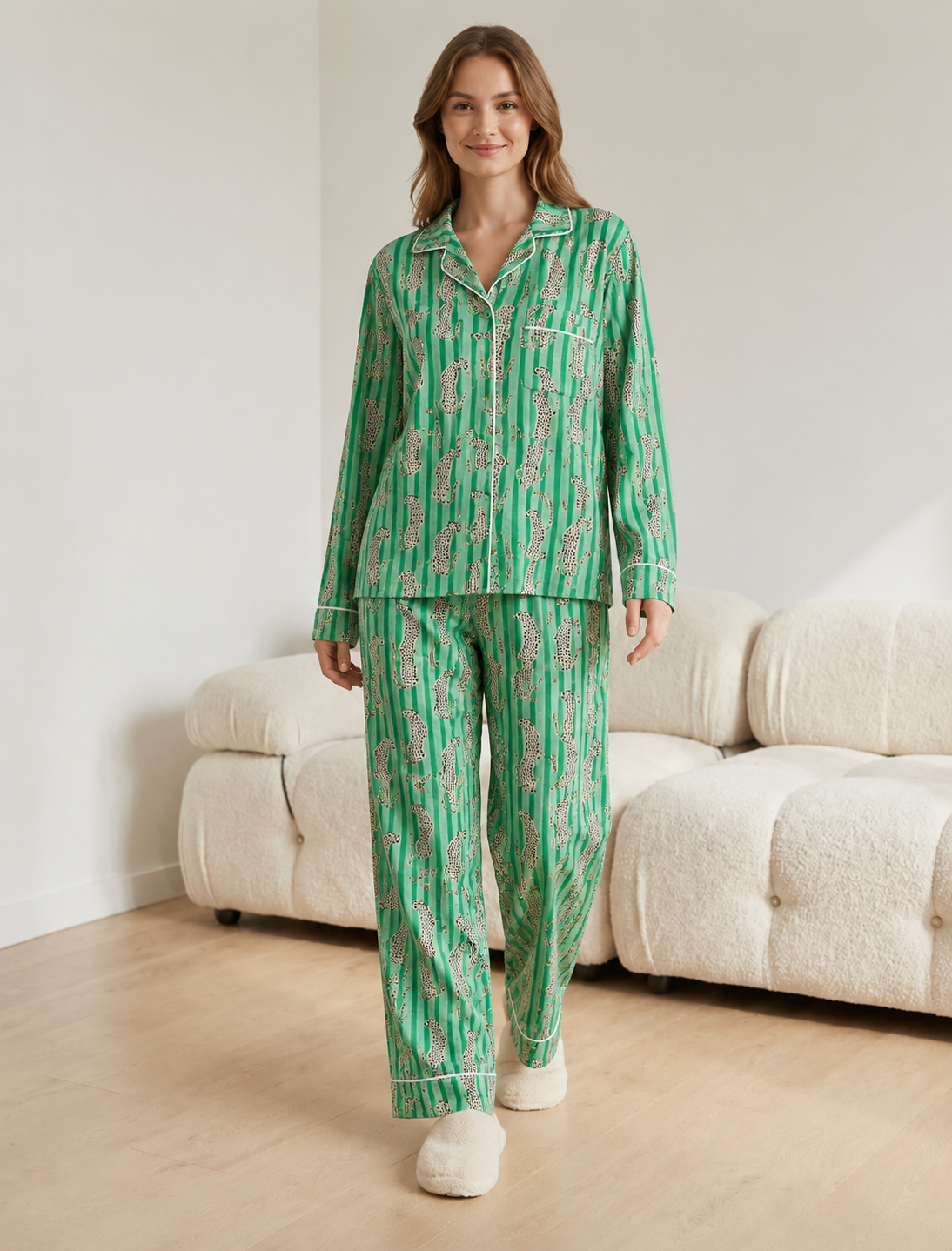 Women's Cotton Pajama Set Hand Block Print Soft Sleepwear