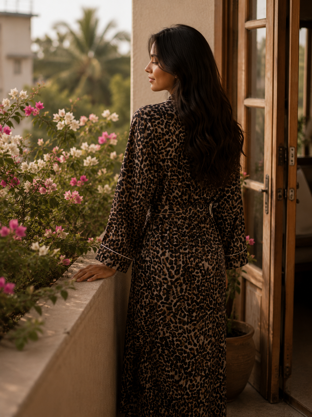 Leopard Print Bathrobe For Women