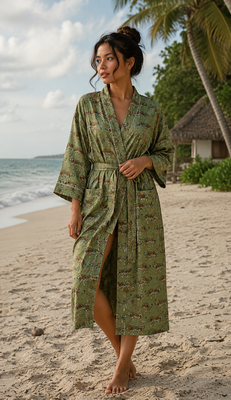 Women Cotton Handmade Bathrobe