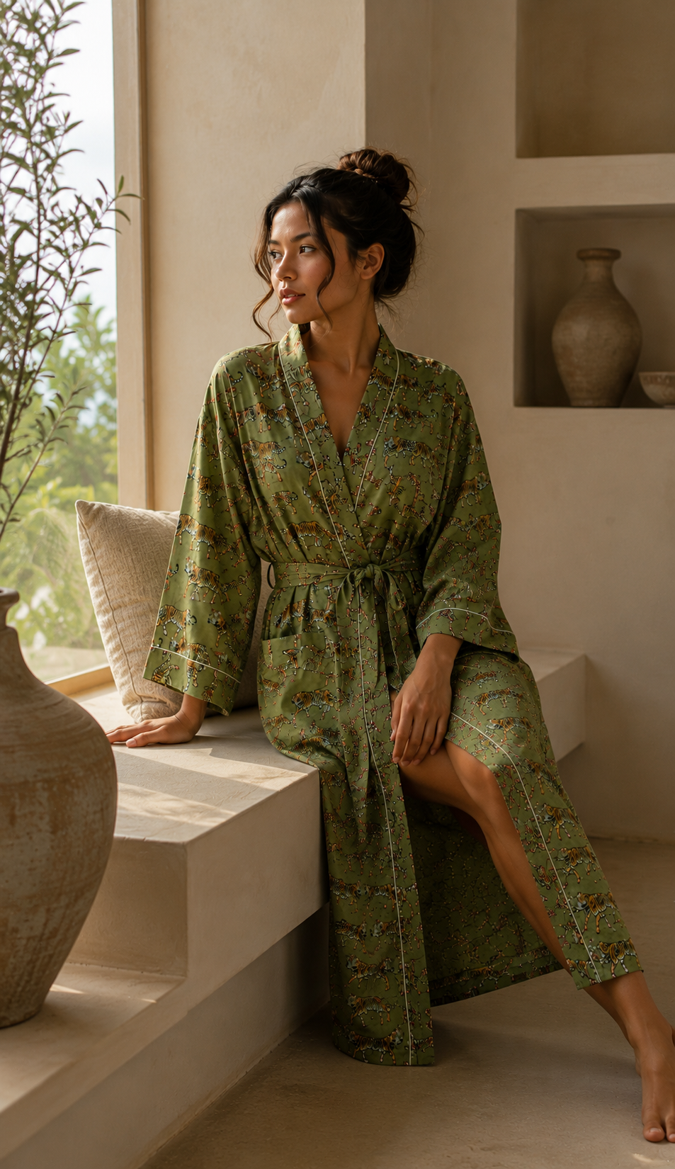 Women Cotton Handmade Bathrobe