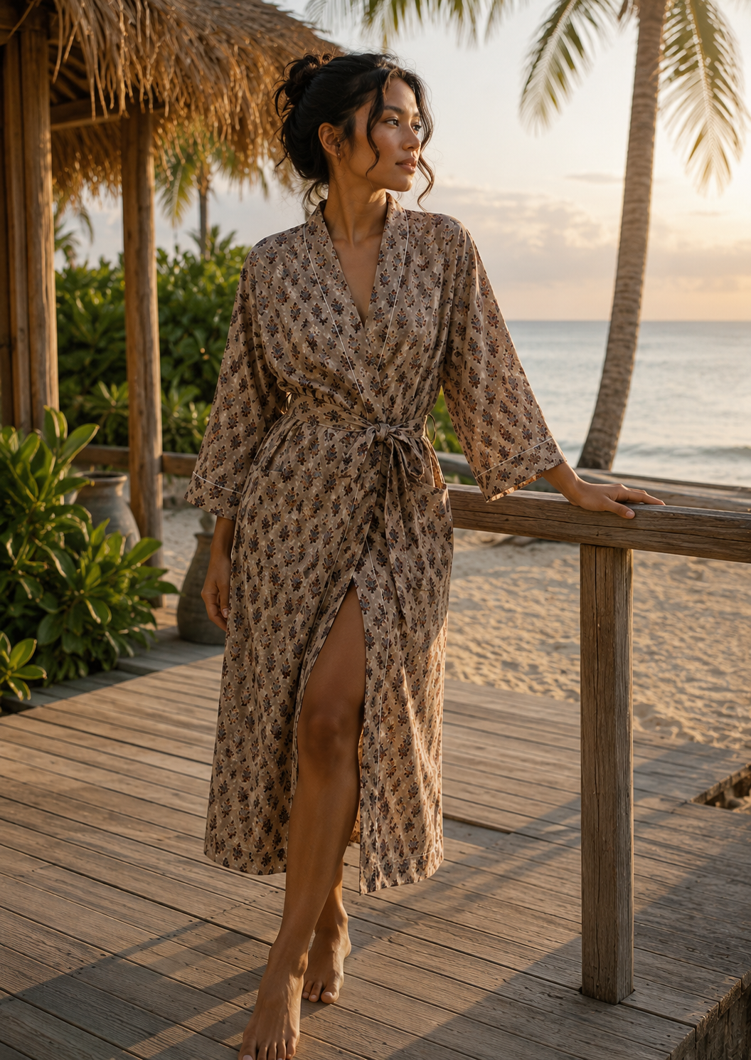 Handmade Kimono Bathrobe For Women