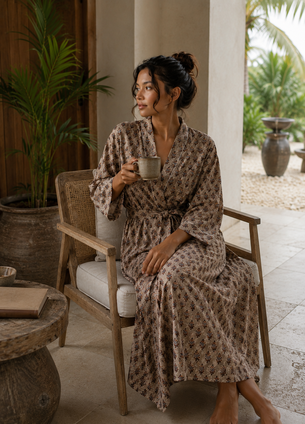 Handmade Kimono Bathrobe For Women
