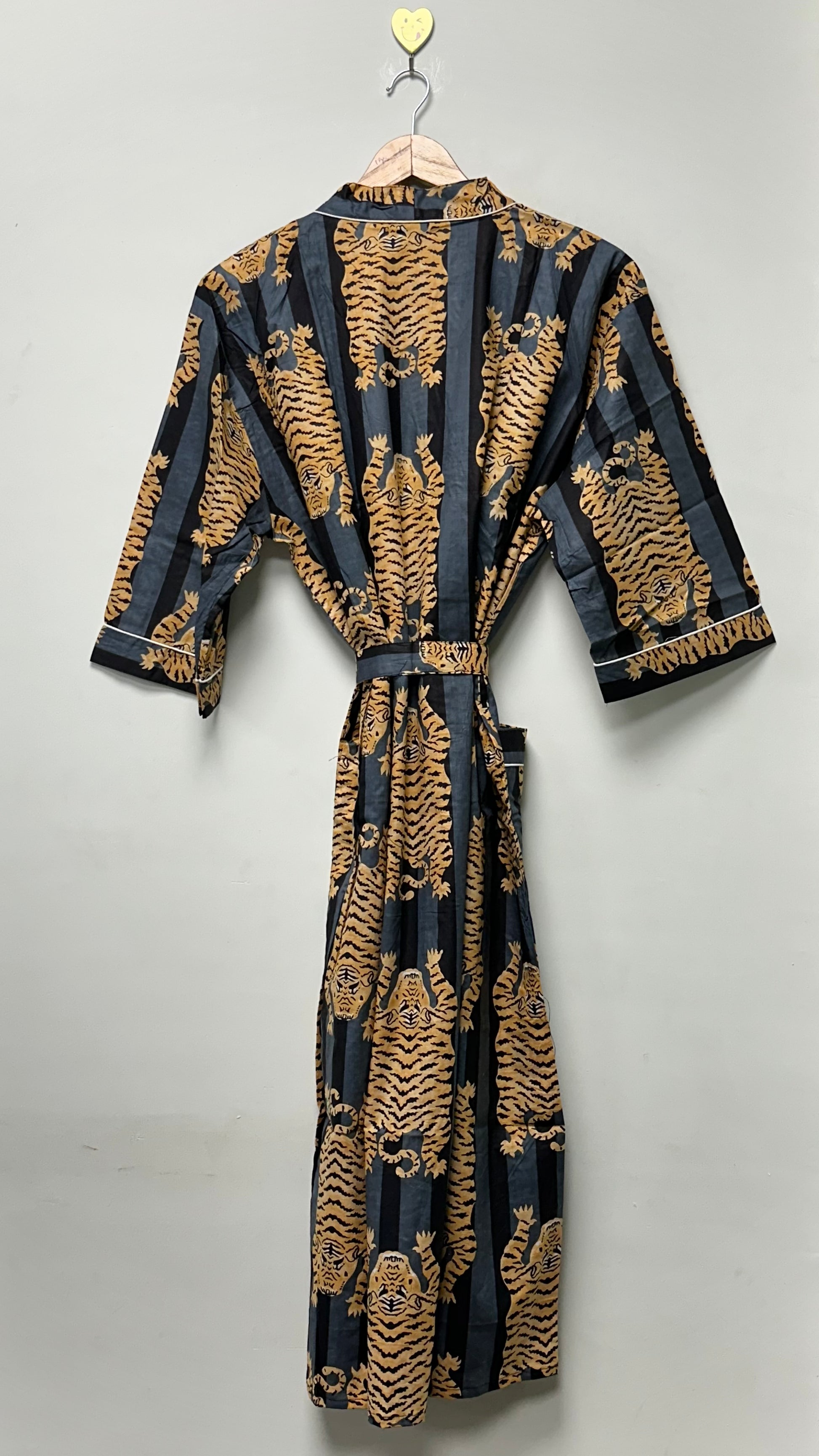 Tiger Print Cotton Bathrobe For Women