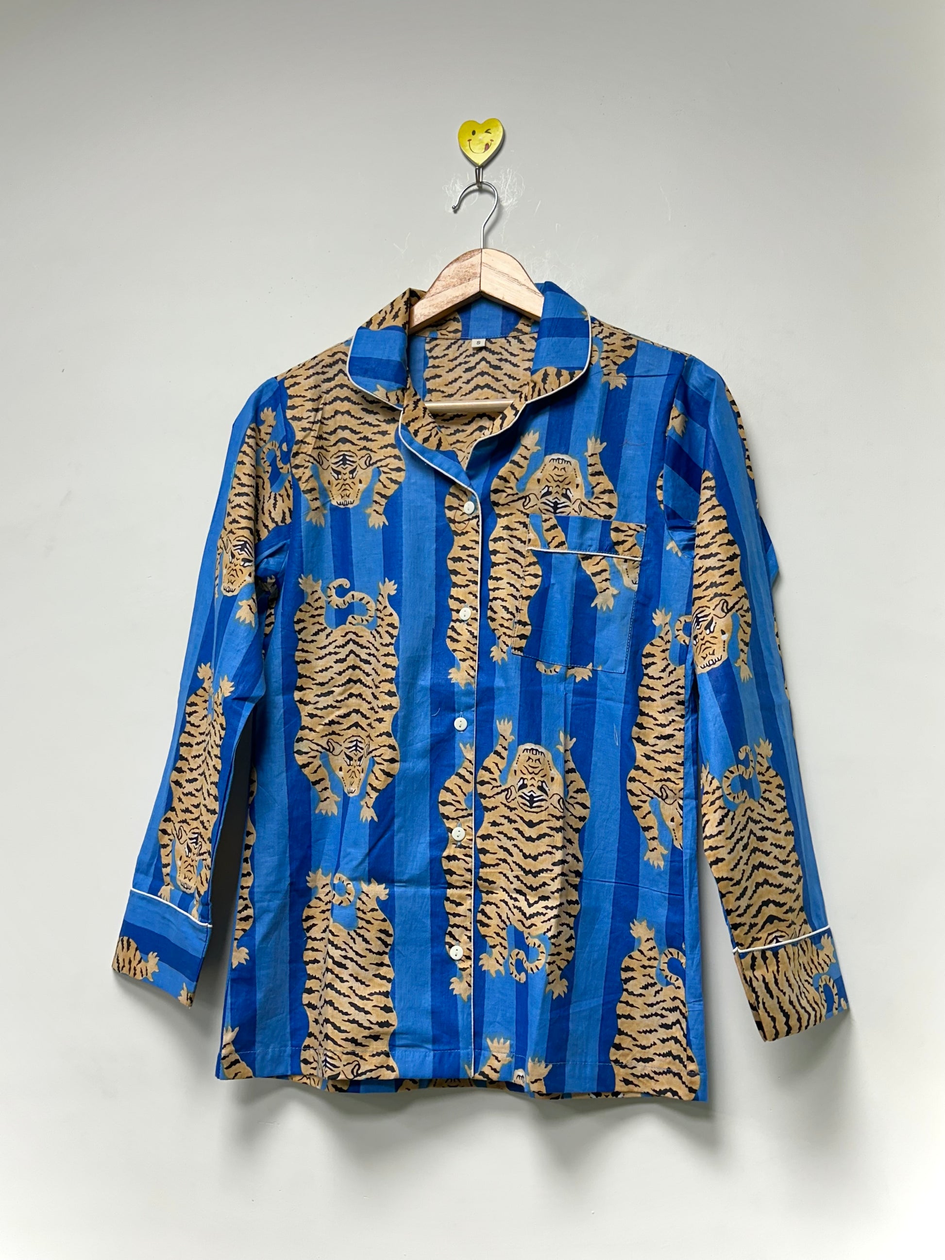 Premium Cotton Nightwear Set Tiger Print Handmade Pajama Set