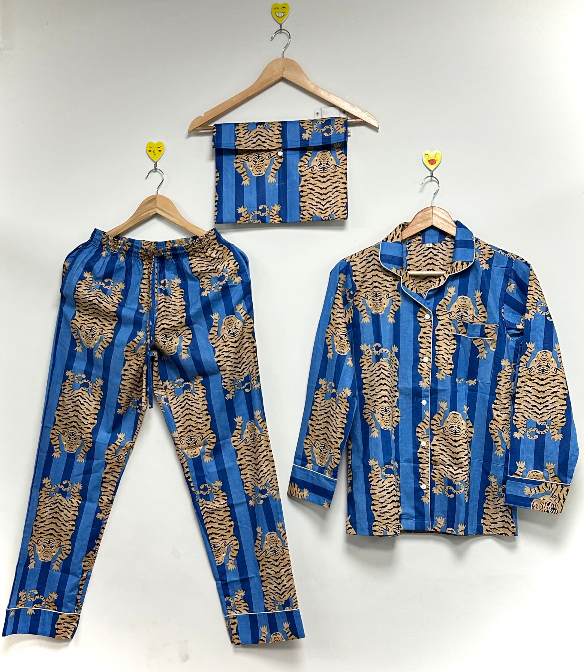 Premium Cotton Nightwear Set Tiger Print Handmade Pajama Set