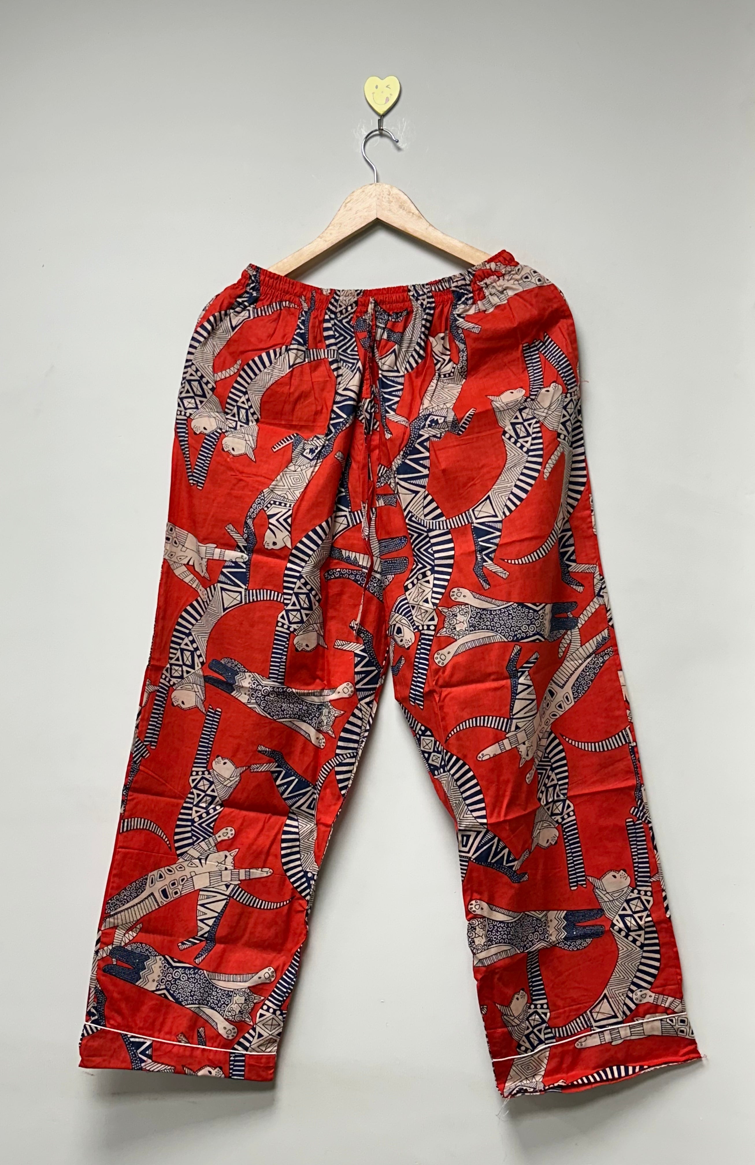 Cotton tiger print Night Suit for Women Handmade Pajama Set