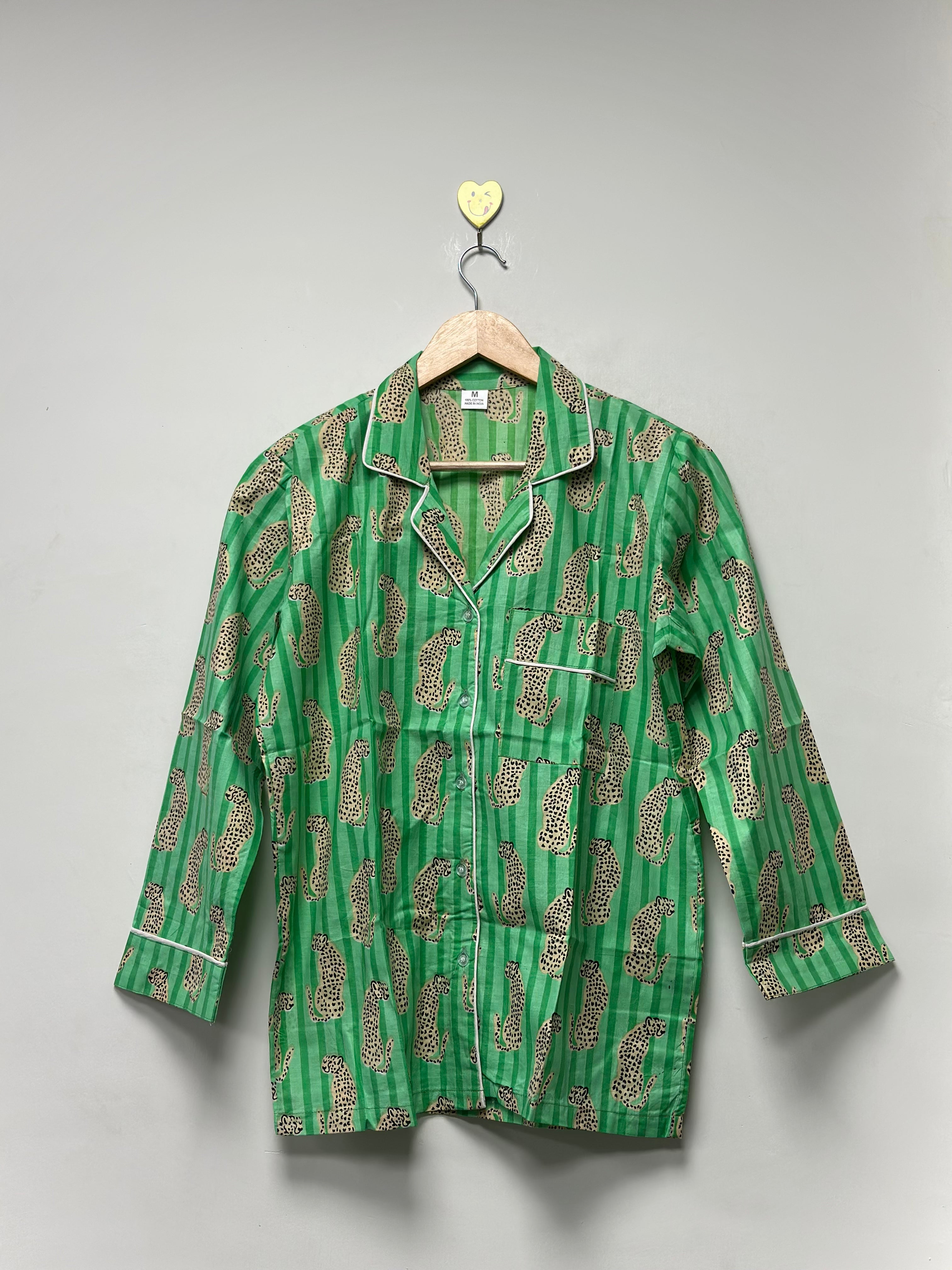 Image of Women's Cotton Pajama Set Hand Block Print Soft Sleepwear