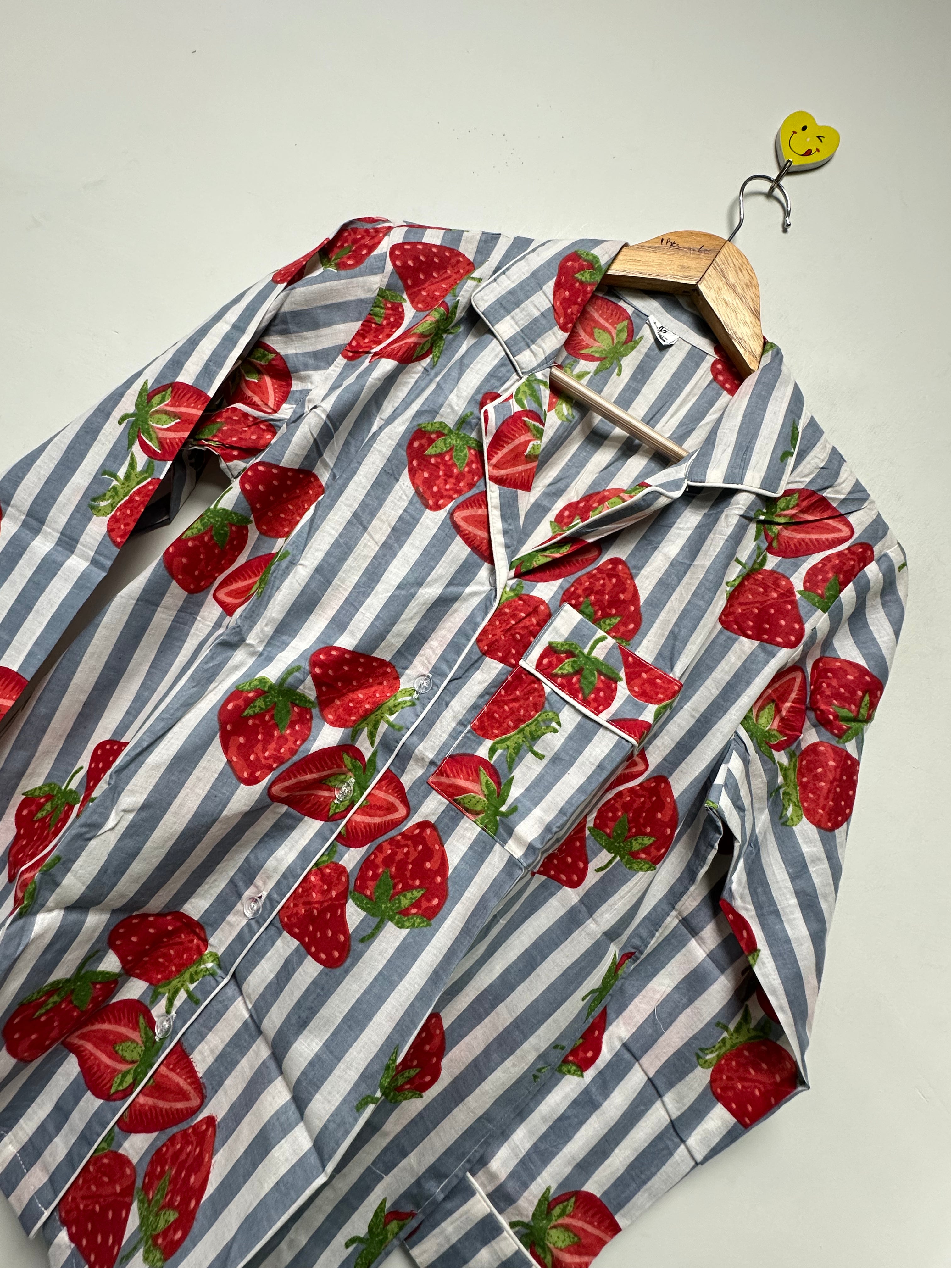 Image of Floral print night suit for women handmade cotton pajama set womens