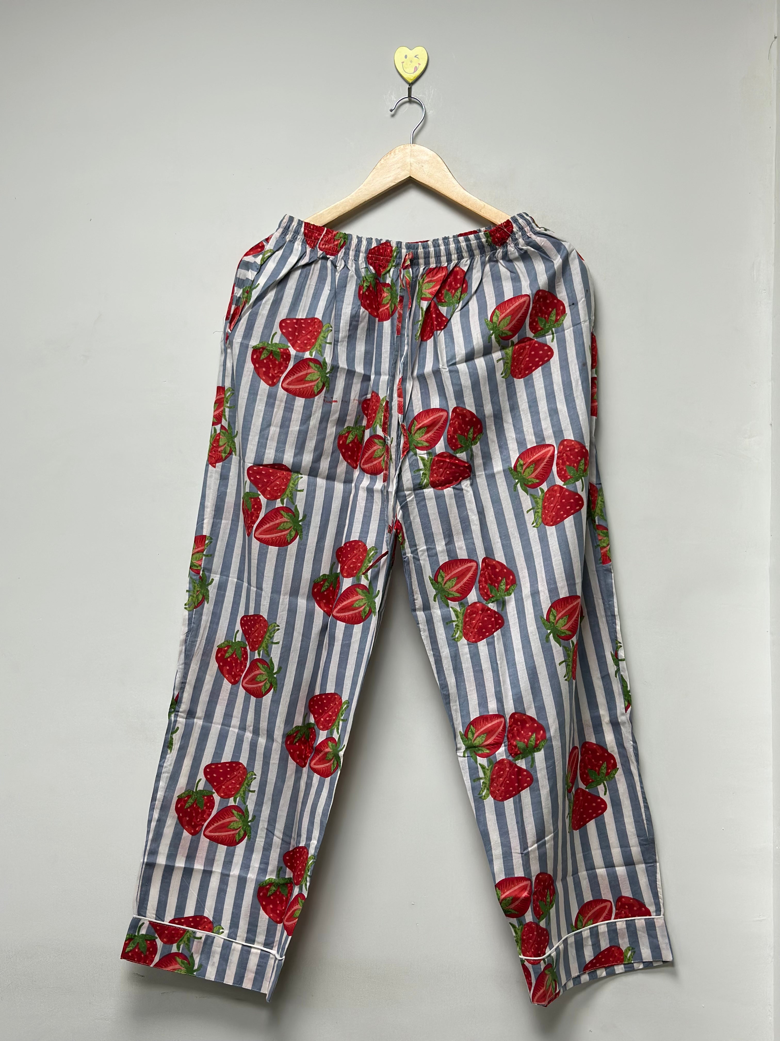 Image of Floral print night suit for women handmade cotton pajama set womens