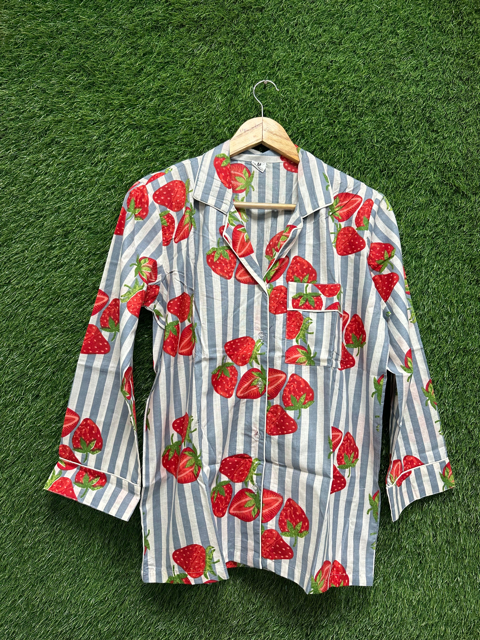 Floral print night suit for women handmade cotton pajama set womens