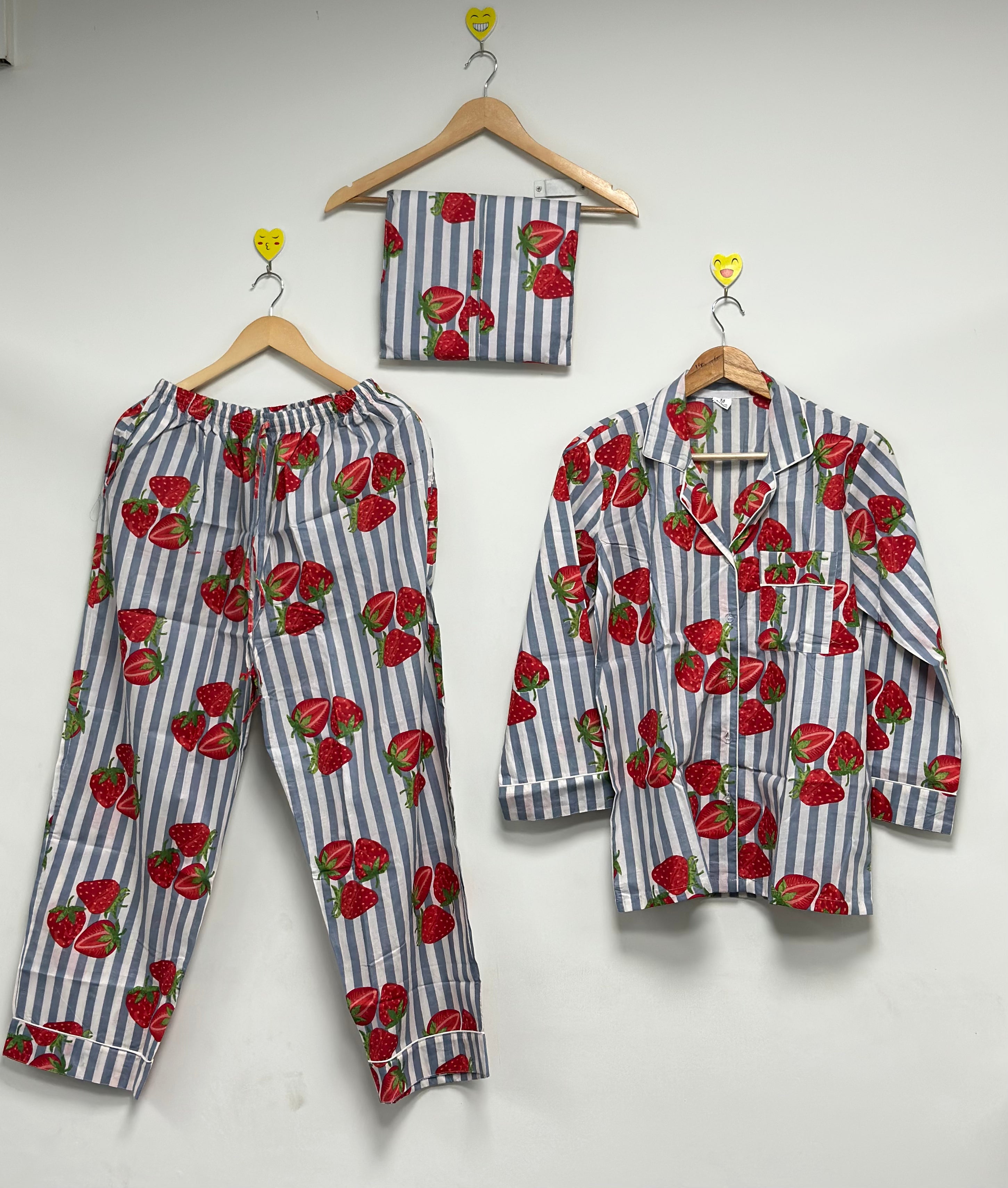 Image of Floral print night suit for women handmade cotton pajama set womens