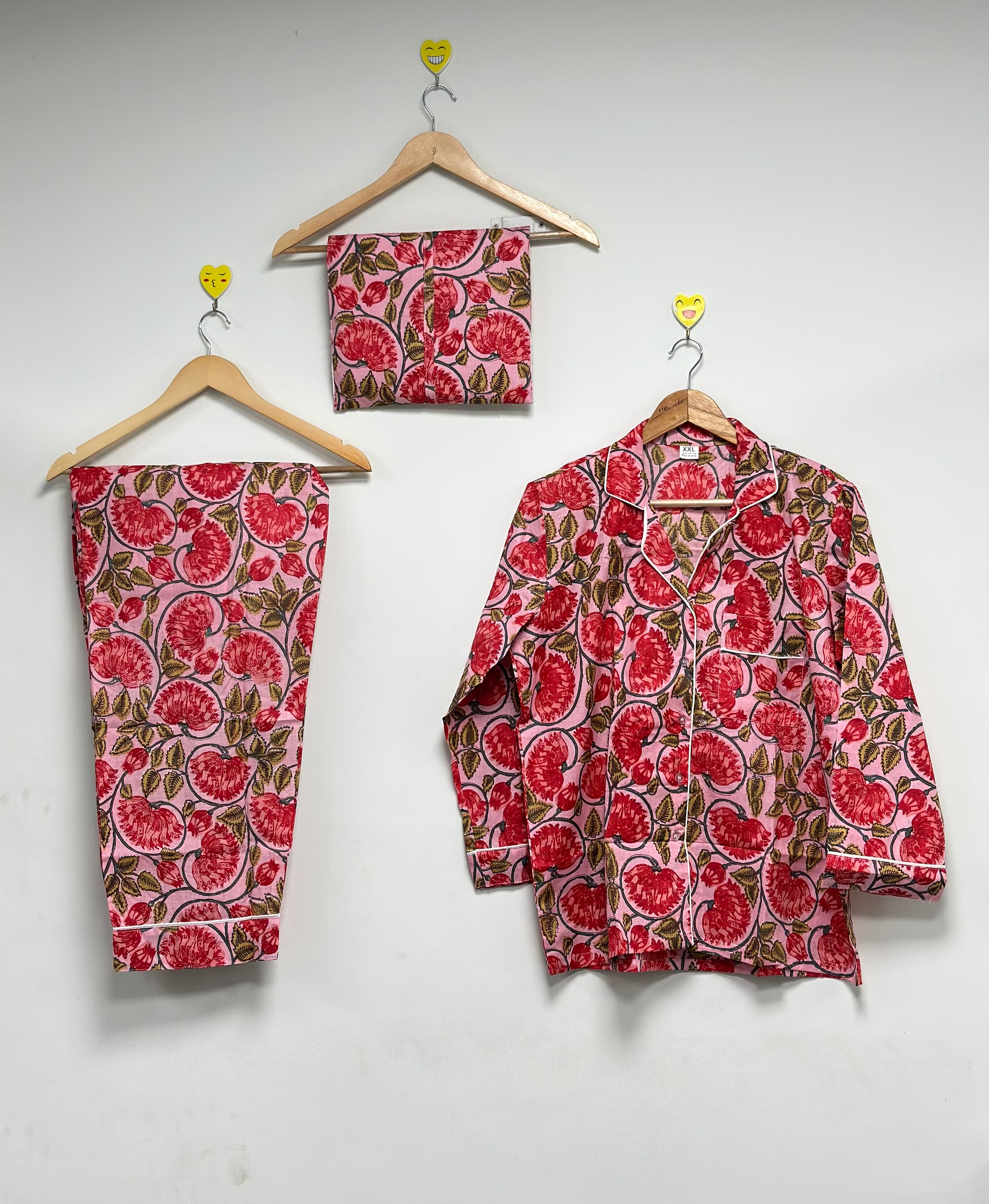 Handmade Floral Cotton PJ Set for Women