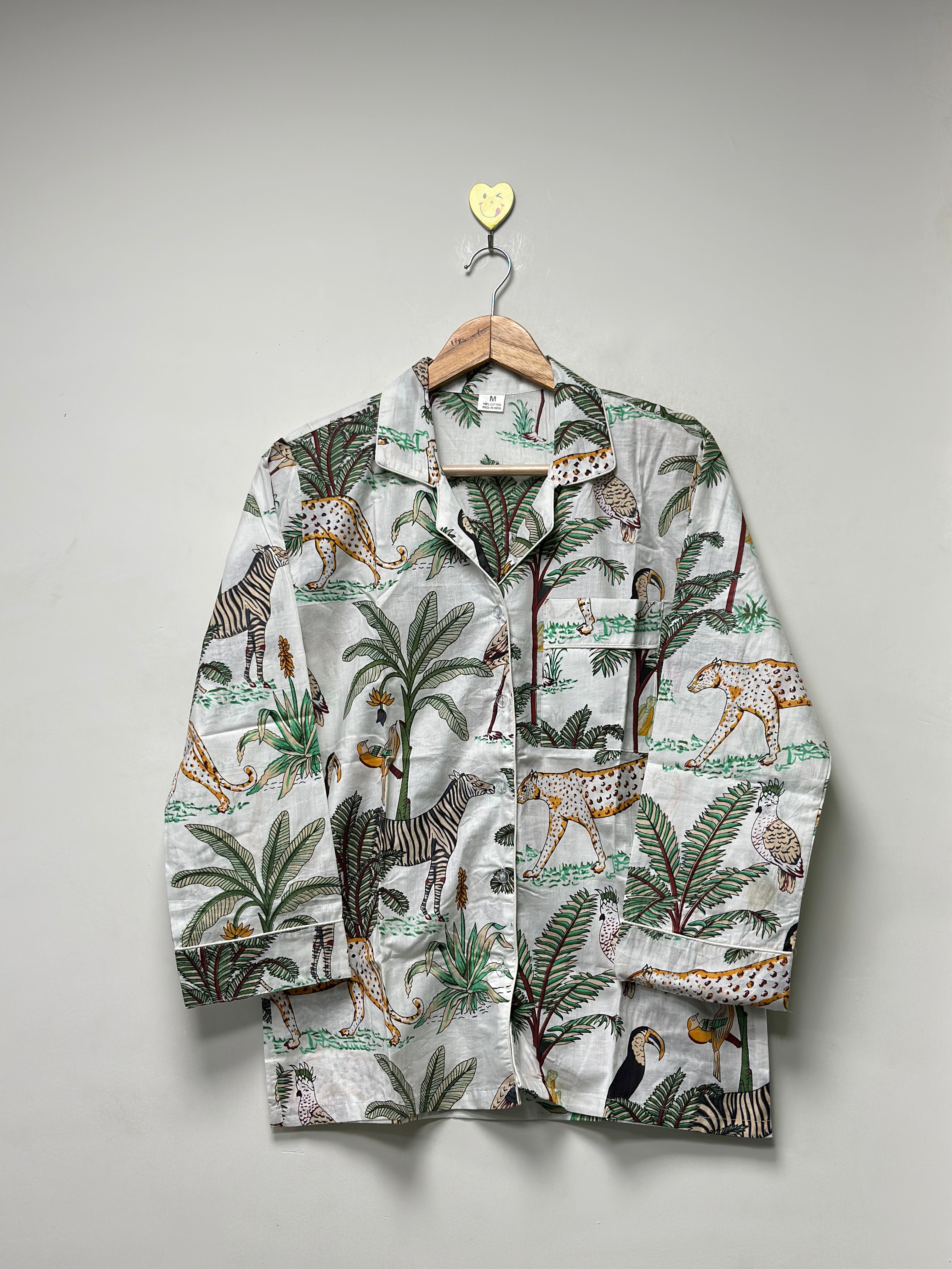 Floral Printed Cotton PJ Set Handmade Lounge & Night Suit