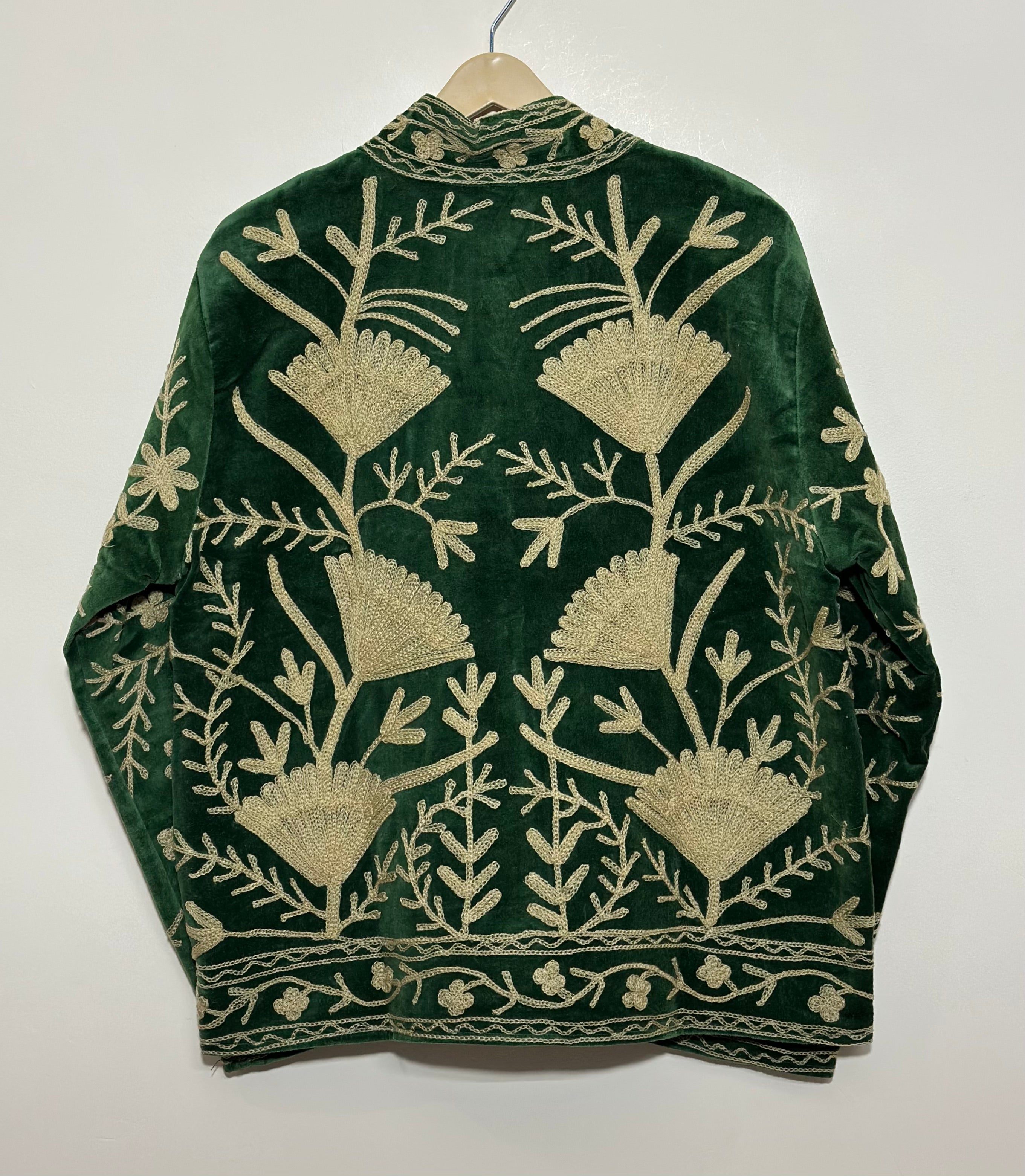 Image of Green Suzani Embroidered Jacket for Women