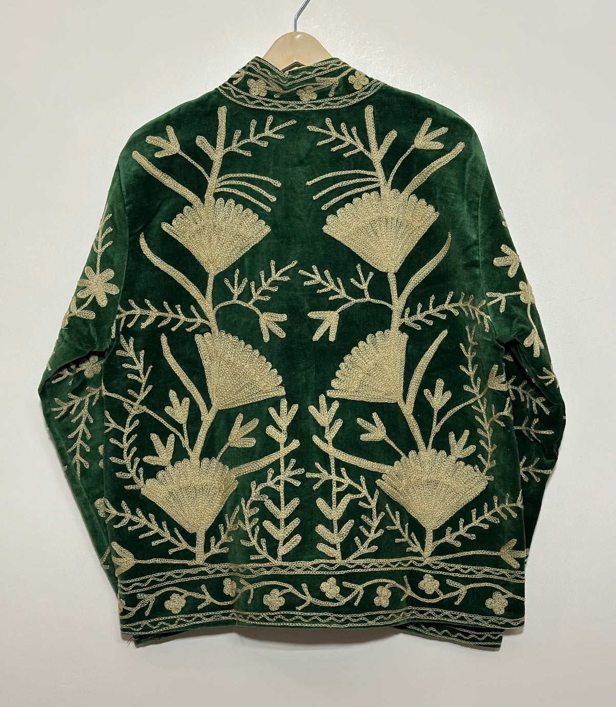 Green Suzani Embroidered Jacket for Women