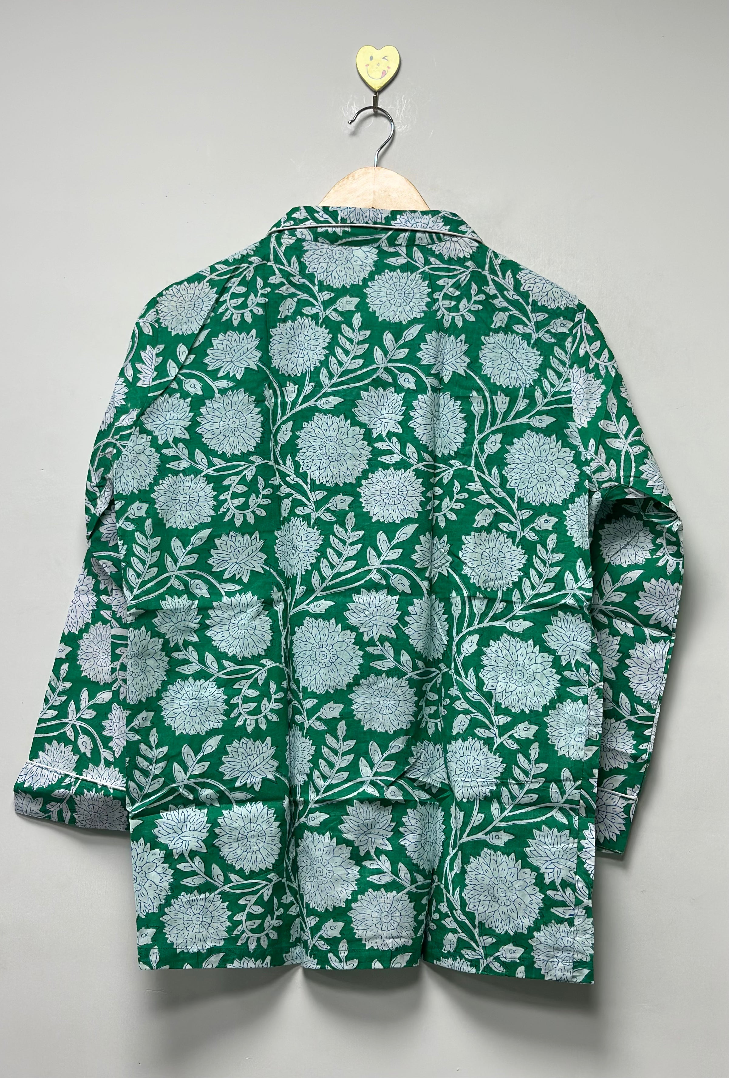 Breathable Cotton PJ Set for Women Floral Handmade Nightwear