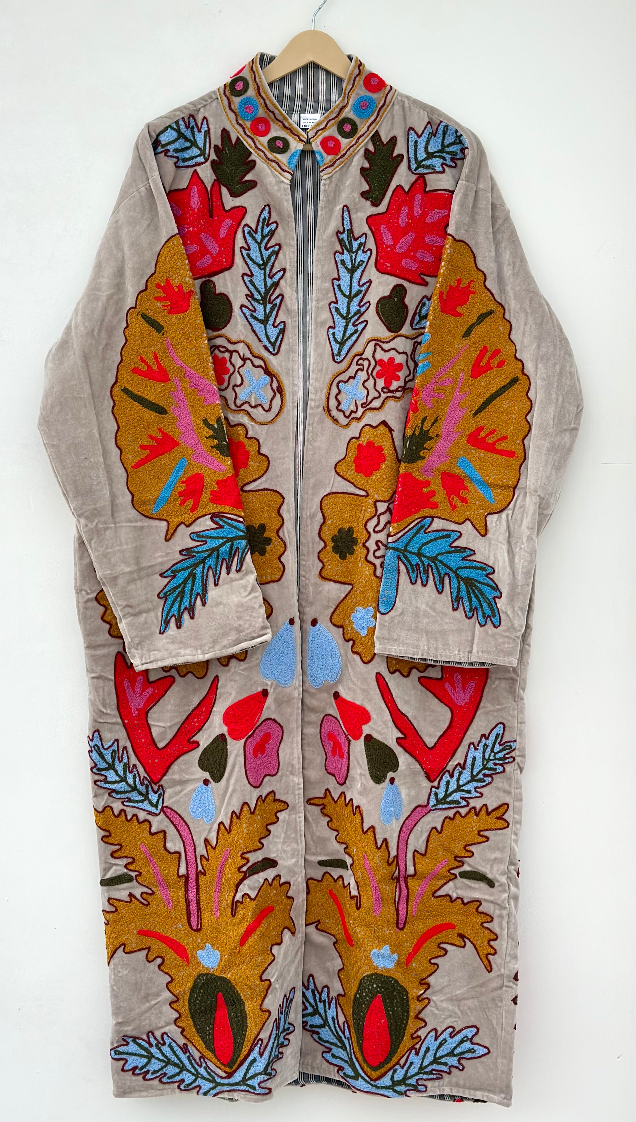 Image of Long Embroidered Bathrobe Robe