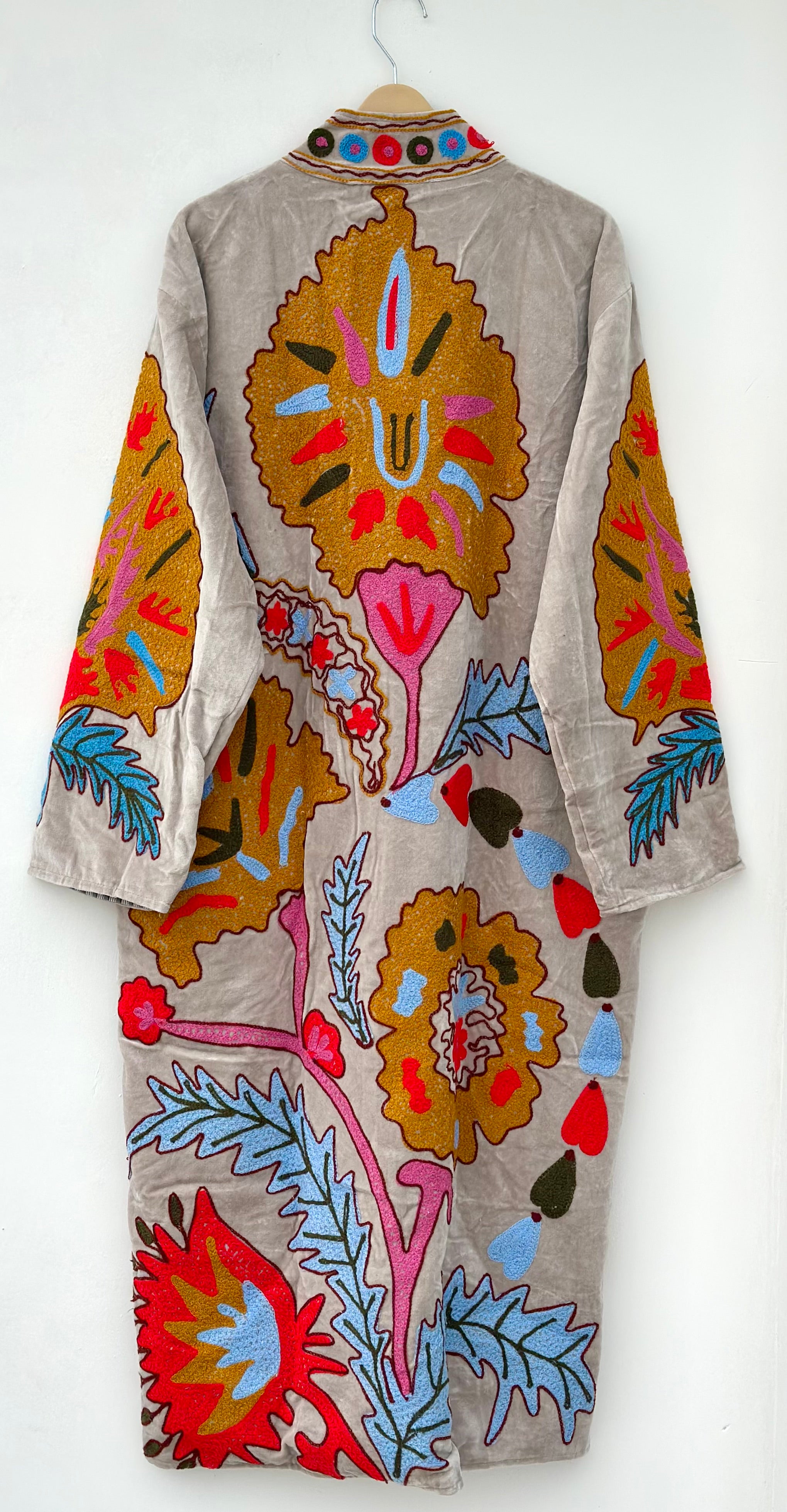 Image of Long Embroidered Bathrobe Robe
