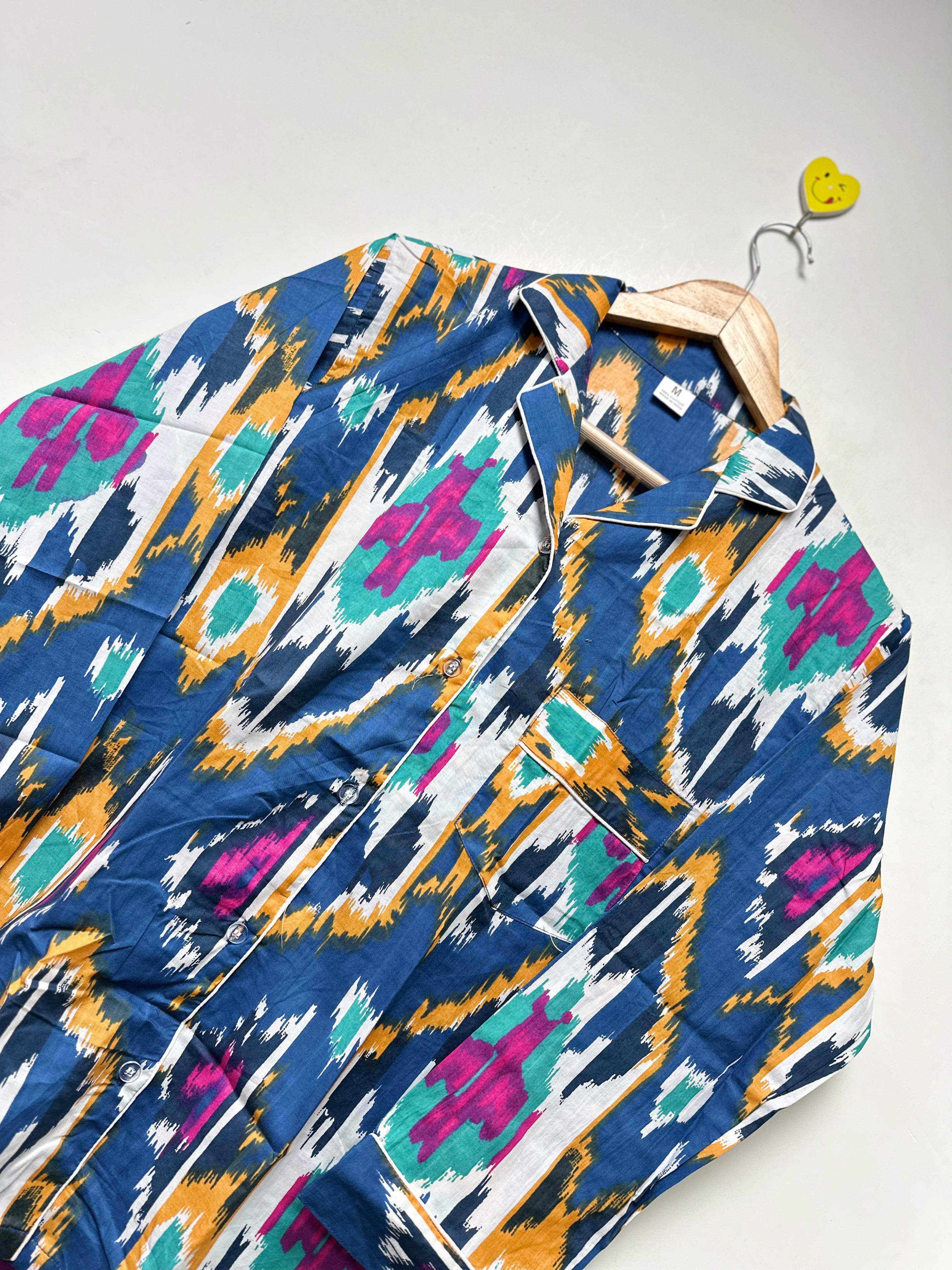 Boho Floral Cotton PJ Set for Women Handmade Comfort Wear