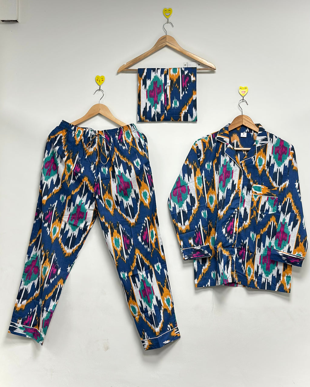 Boho Floral Cotton PJ Set for Women Handmade Comfort Wear