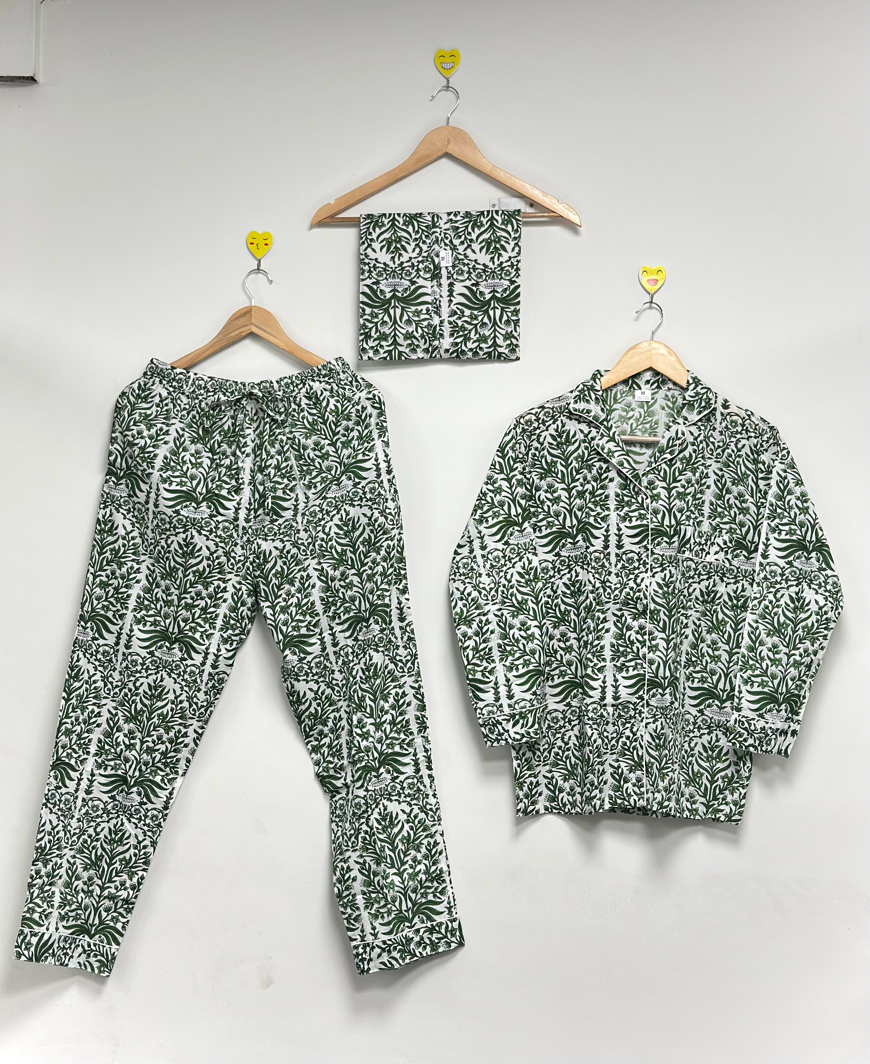 Image of Vintage Floral Pajama Set printed Cotton Lounge Wear