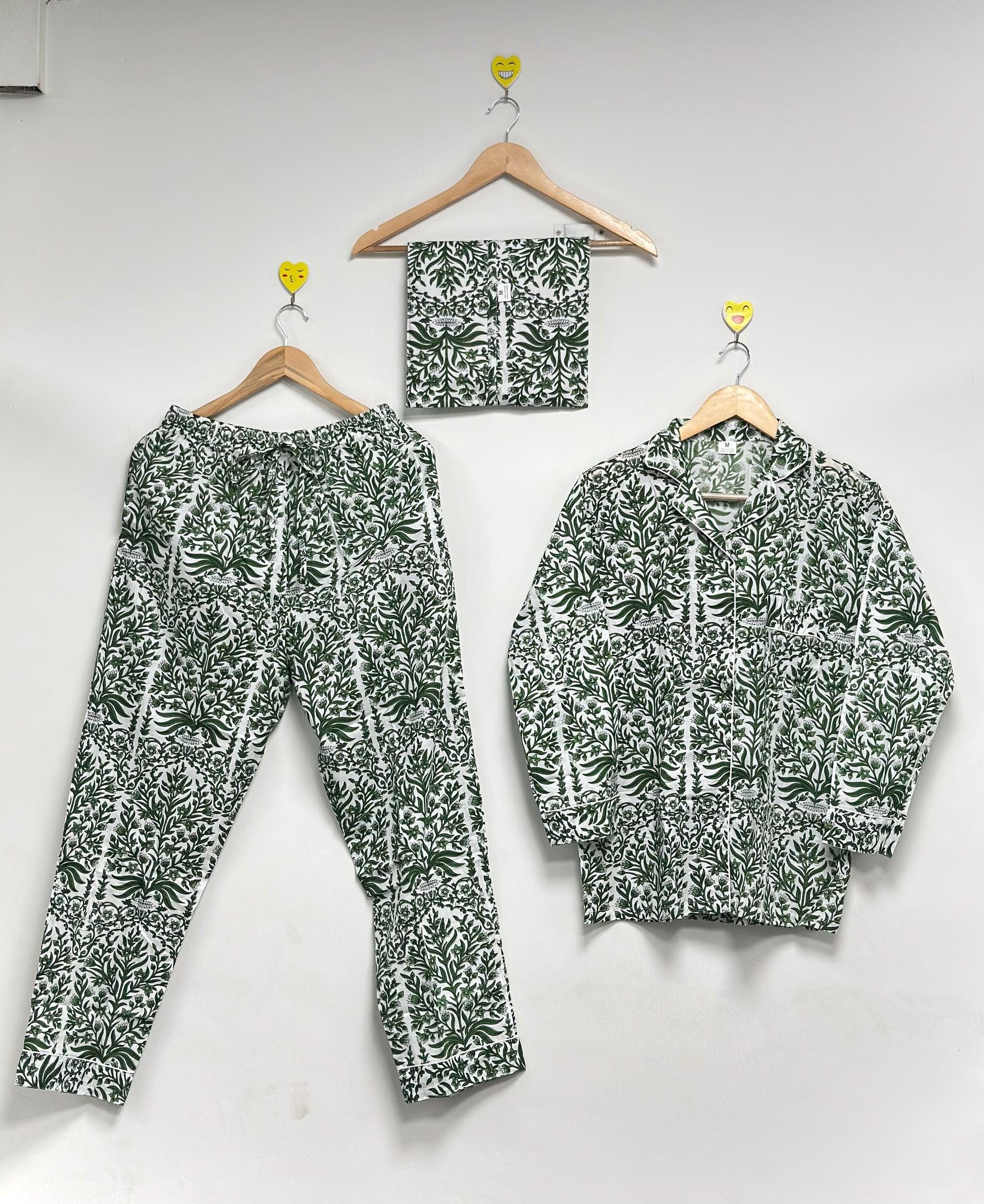 Vintage Floral Pajama Set printed Cotton Lounge Wear
