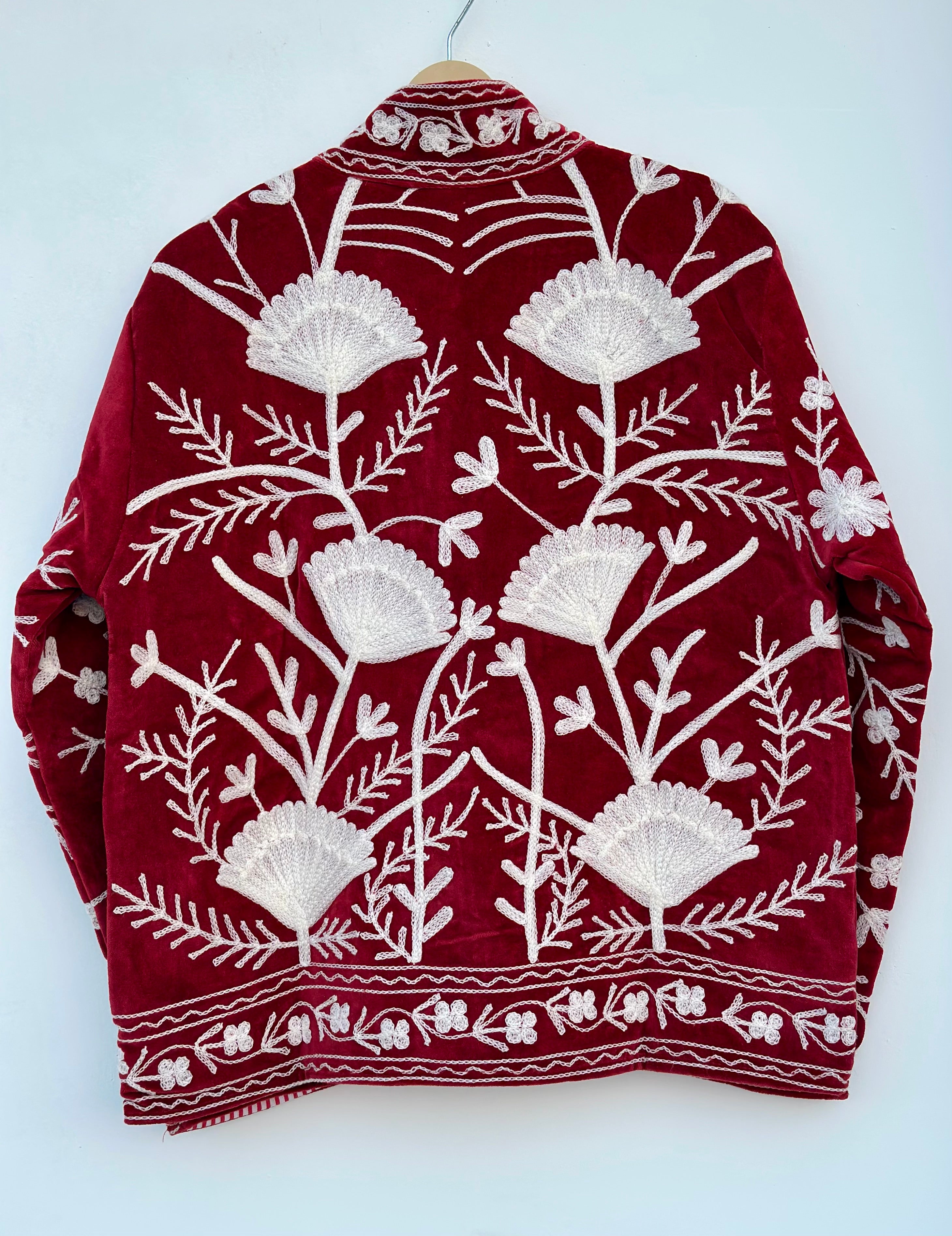 Image of Hand Embroidered Floral Indian Jacket