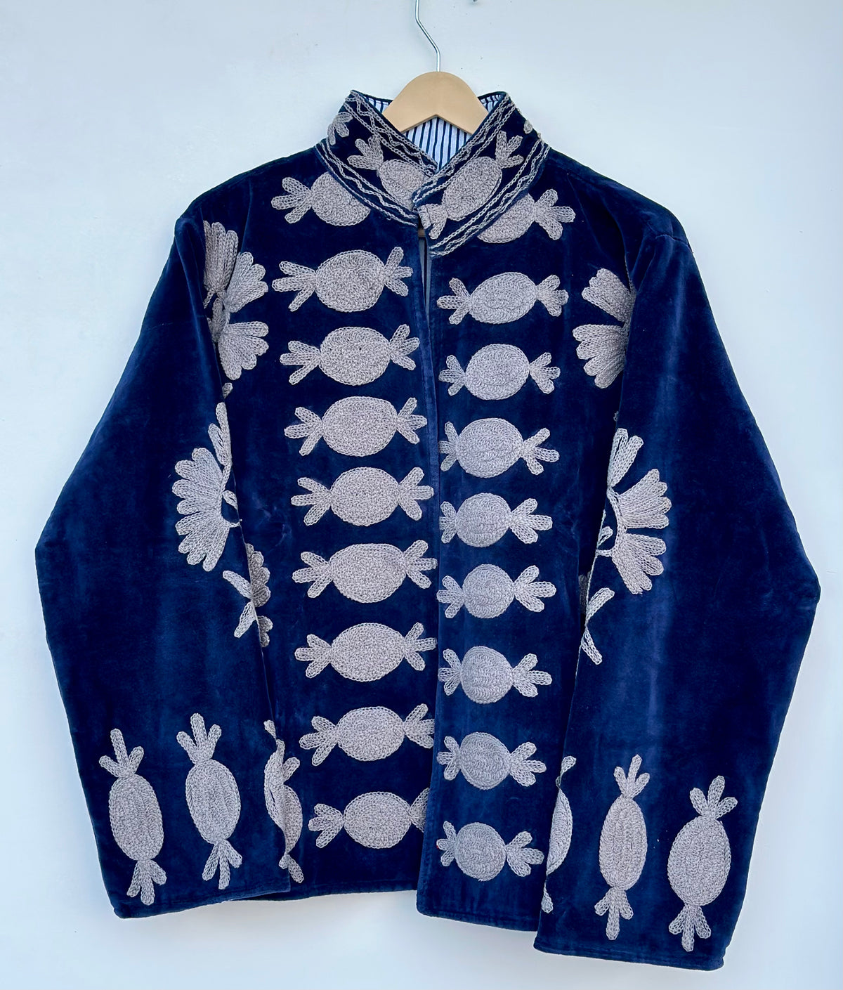 Handmade Velvet Suzani Embroidered Jacket