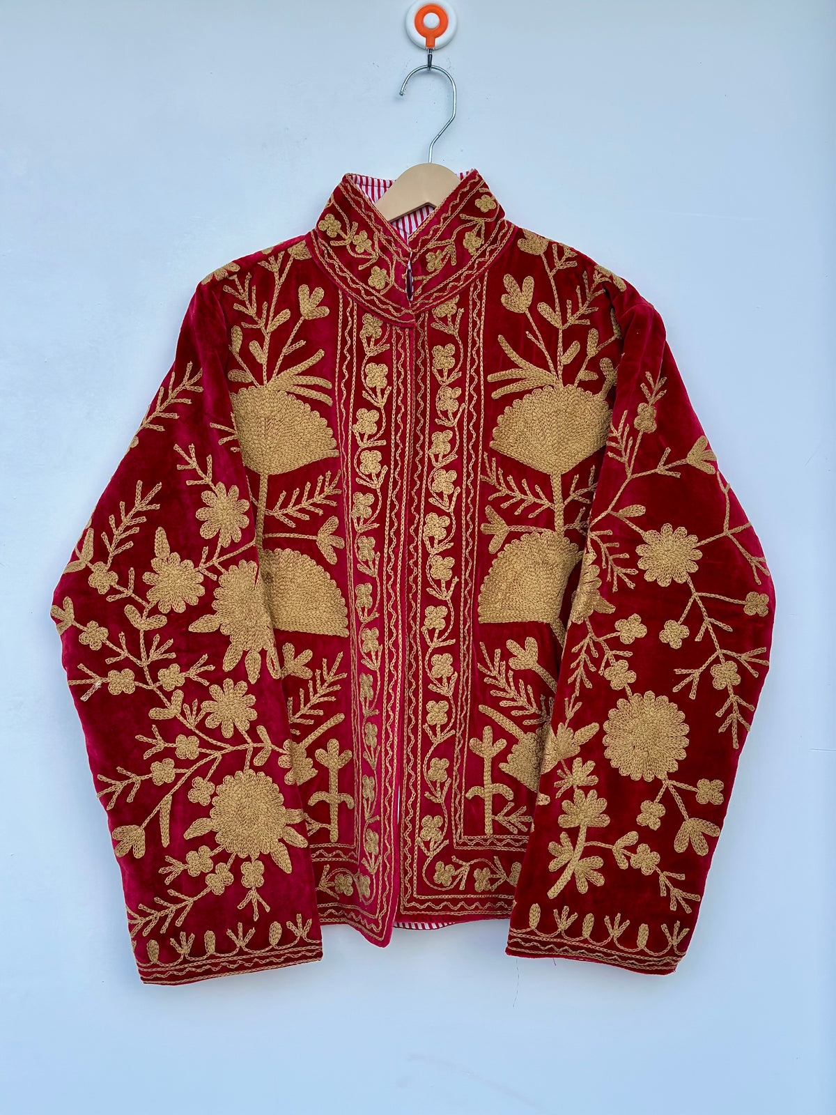 Red Velvet Suzani Jacket