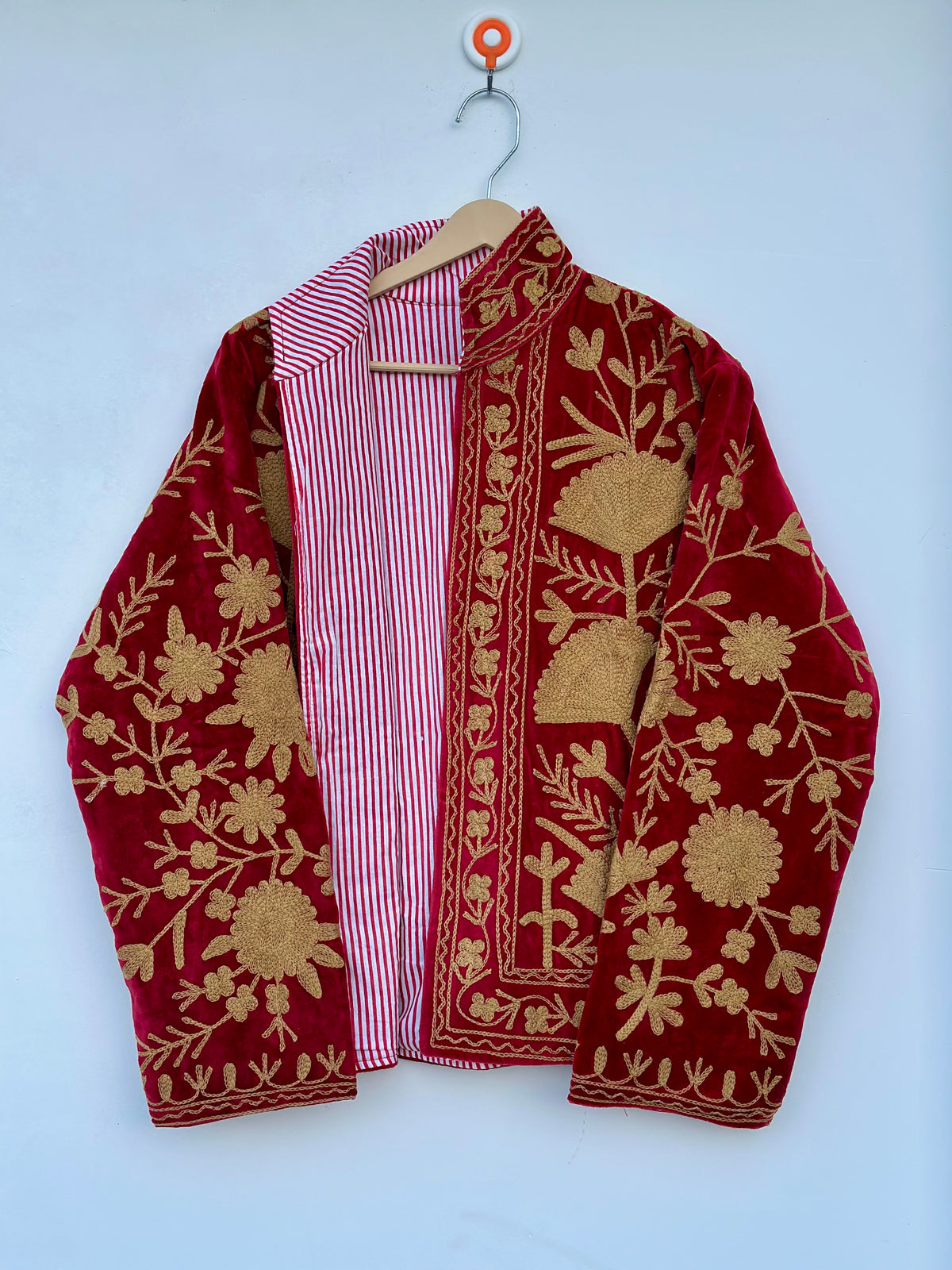 Red Velvet Suzani Jacket