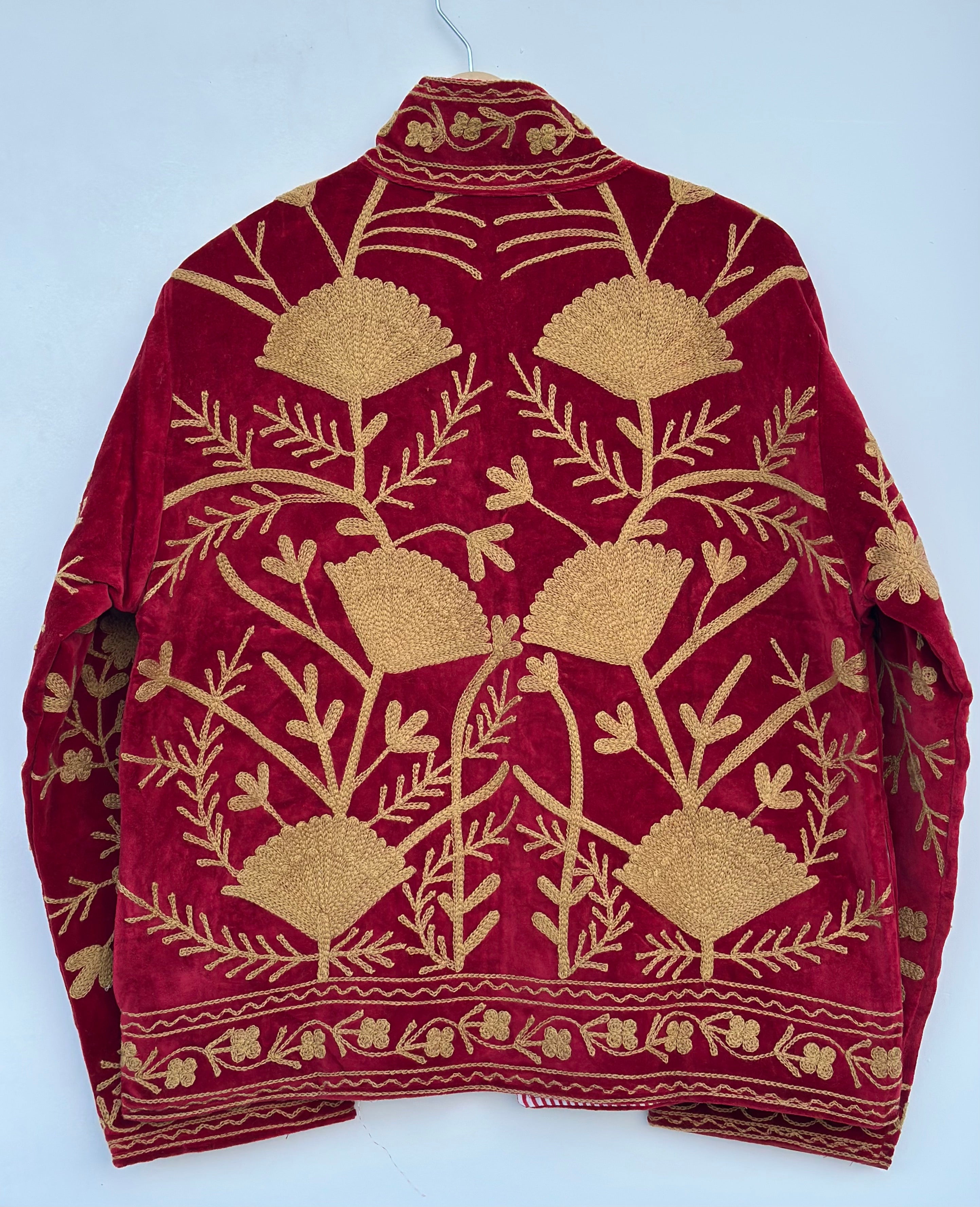 Image of Red Velvet Suzani Jacket