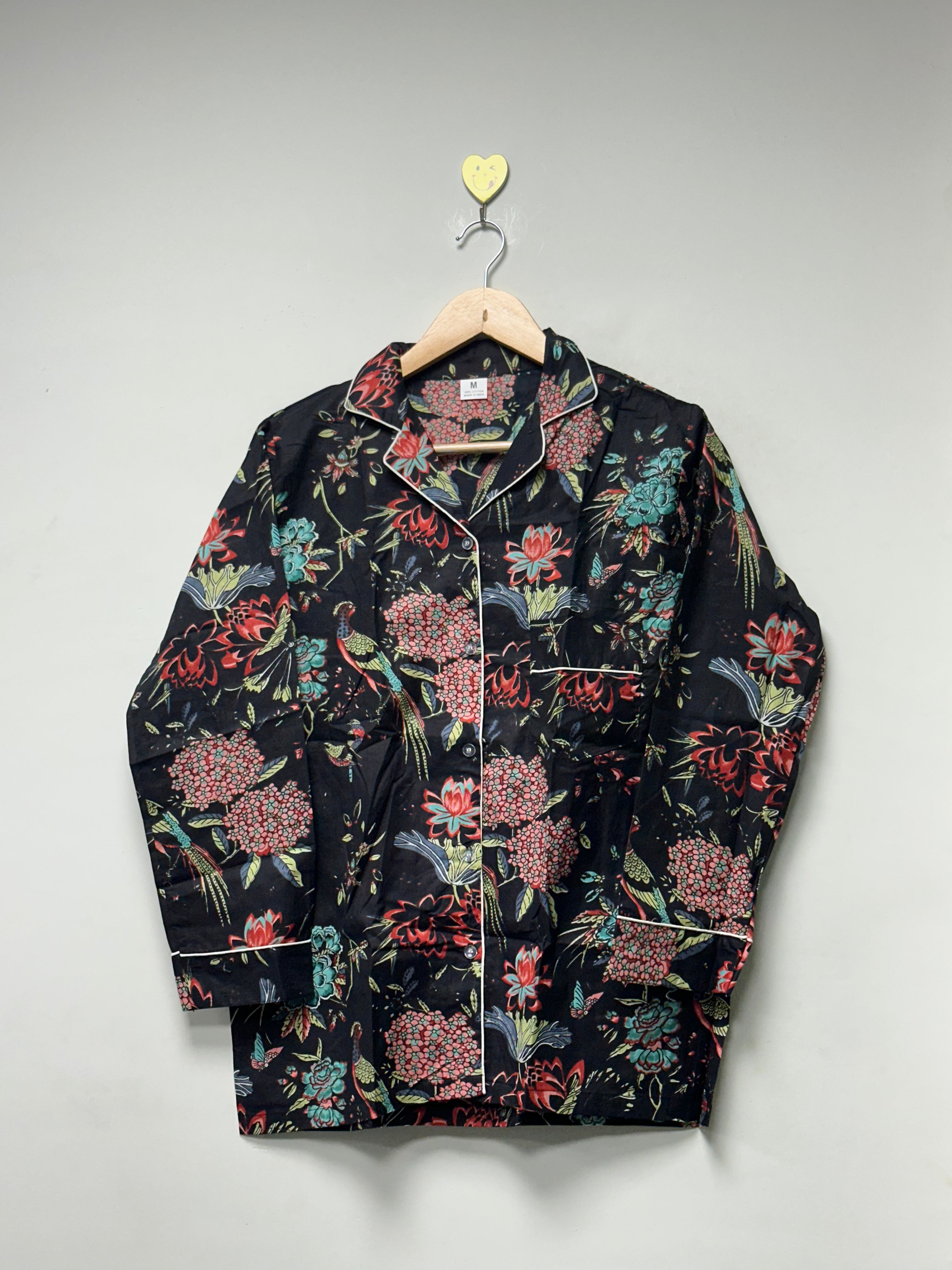 Image of Women’s Soft Cotton Night Suit Handmade Floral Pajama Set