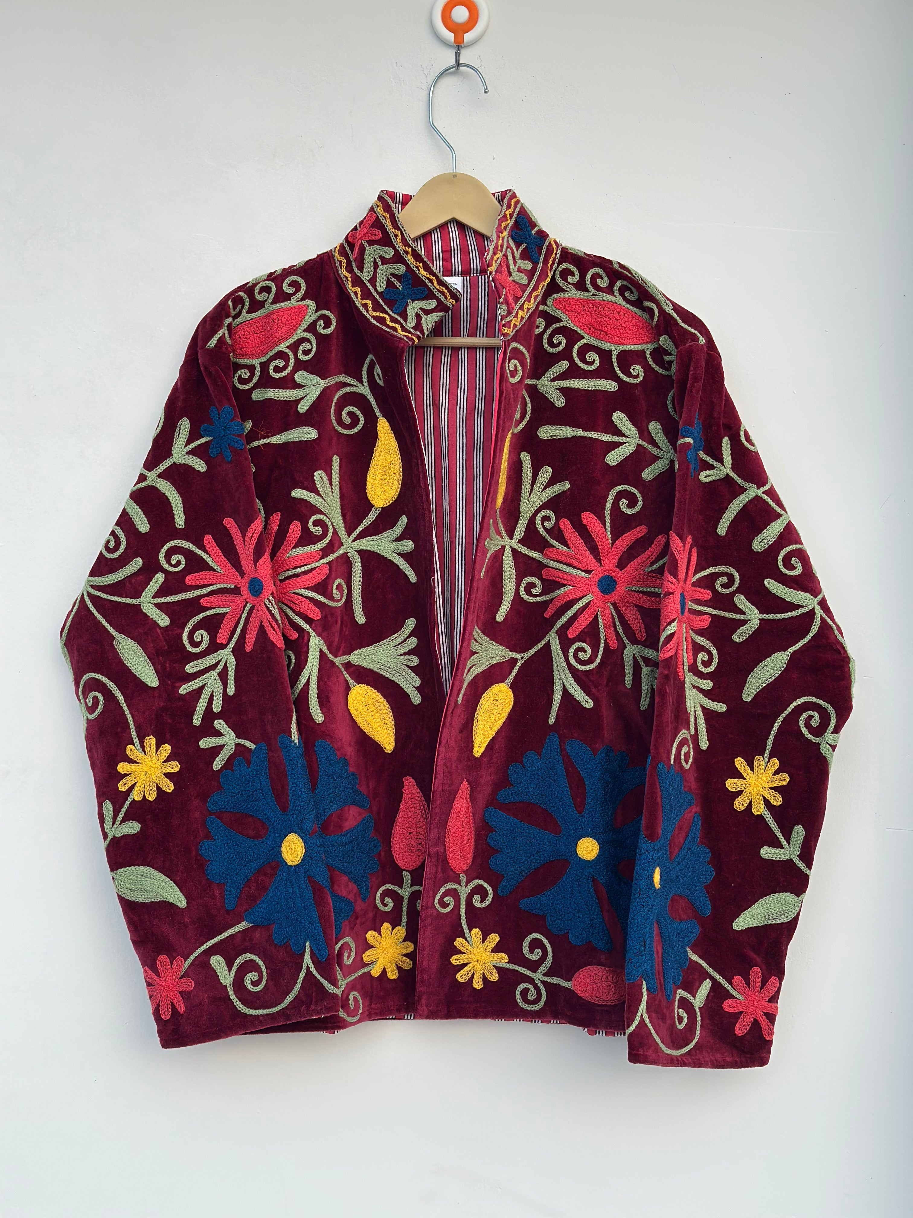 Image of Velvet Suzani Embroidered Jacket