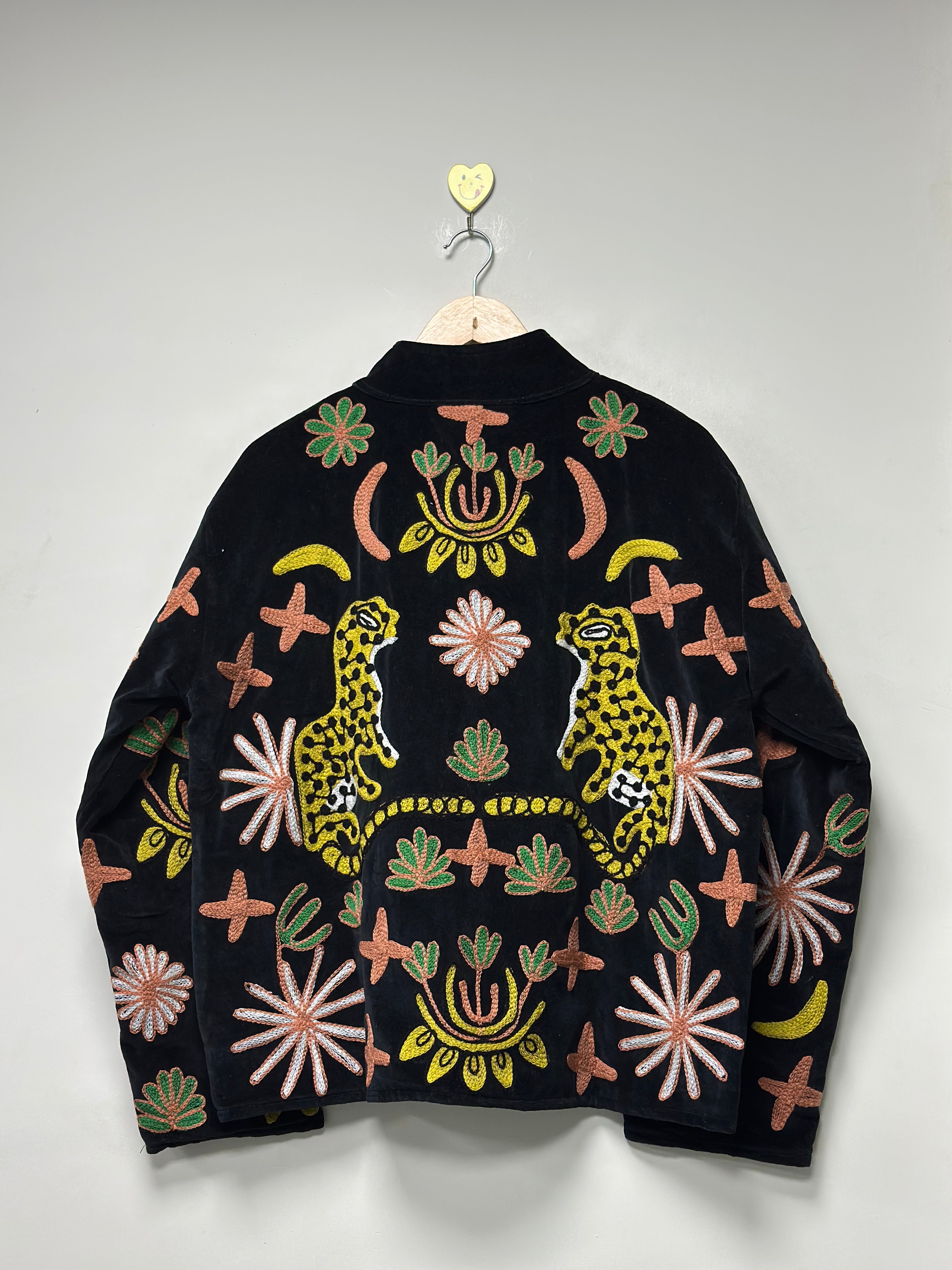 Image of Tiger print velvet bomber jacket for women & men