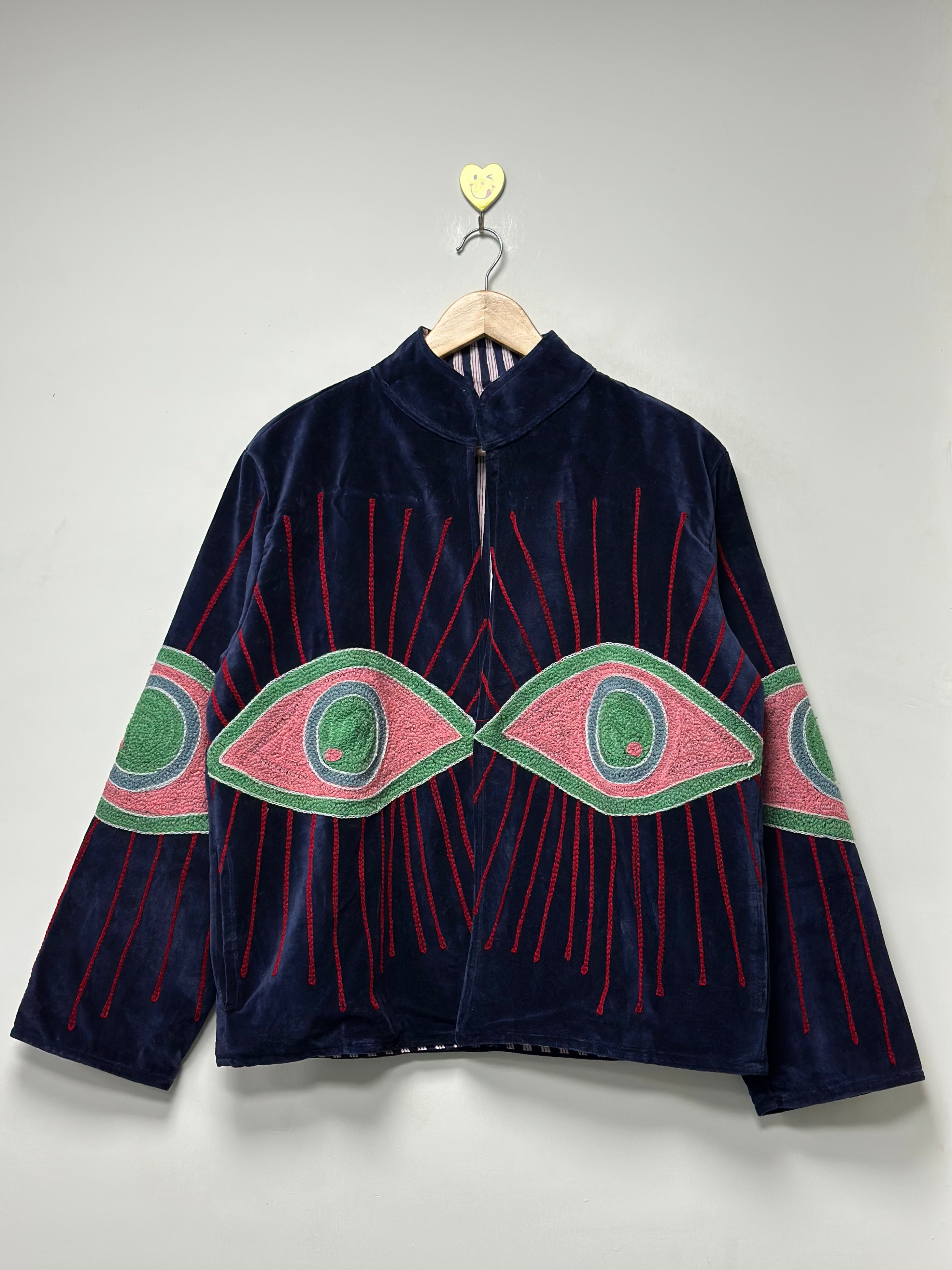 Image of Handmade Cotton Jacket Floral Embroidery velvet jacket